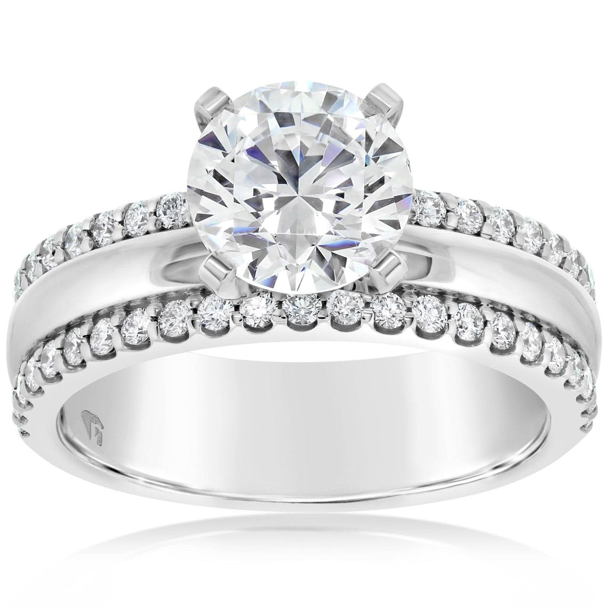 Three Row Engagement Ring Setting