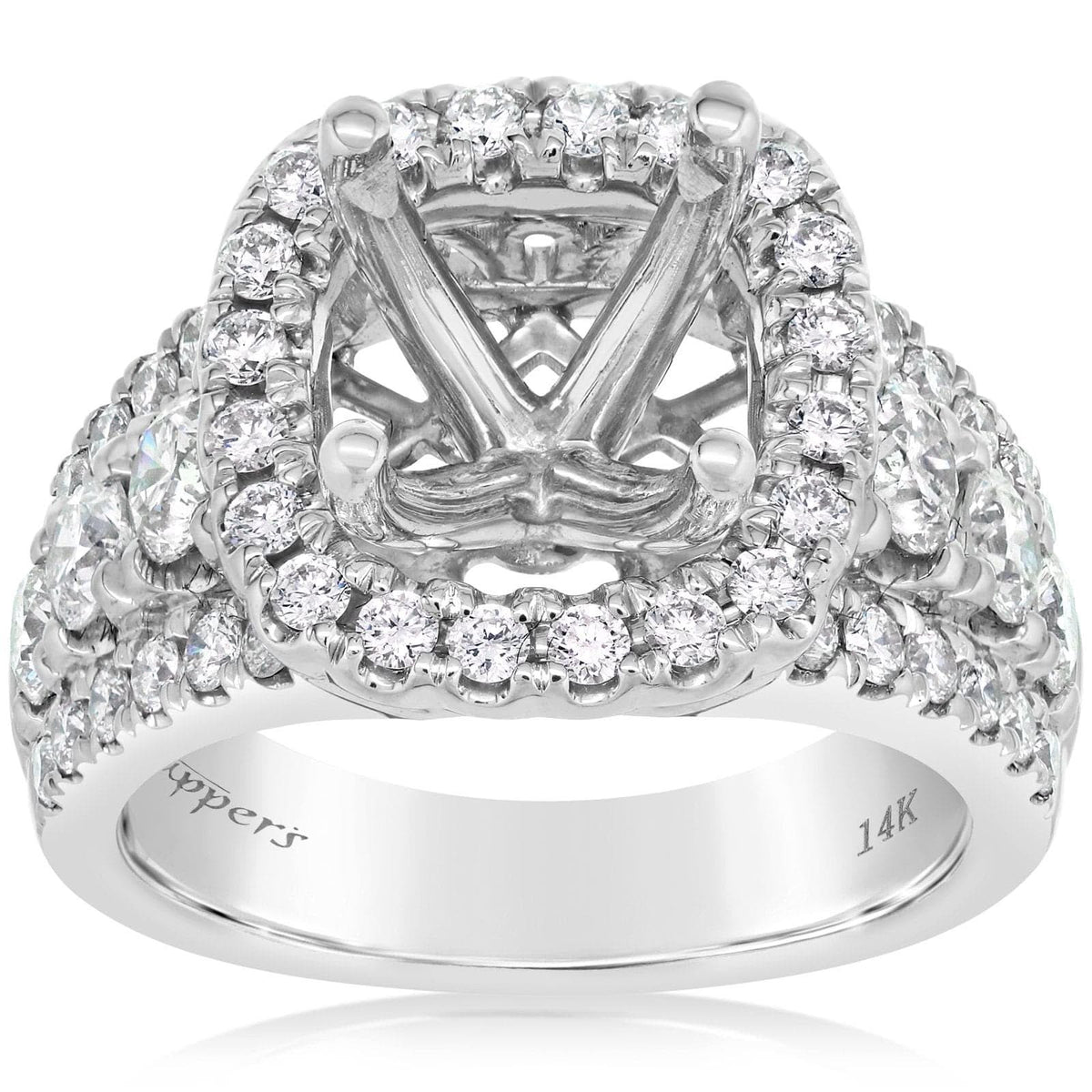 Cushion Cut Center Stone Ring Setting