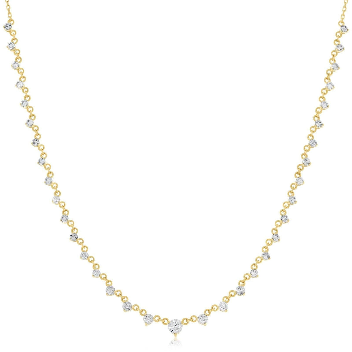2.00 Carat Graduated Diamond Chain Necklace