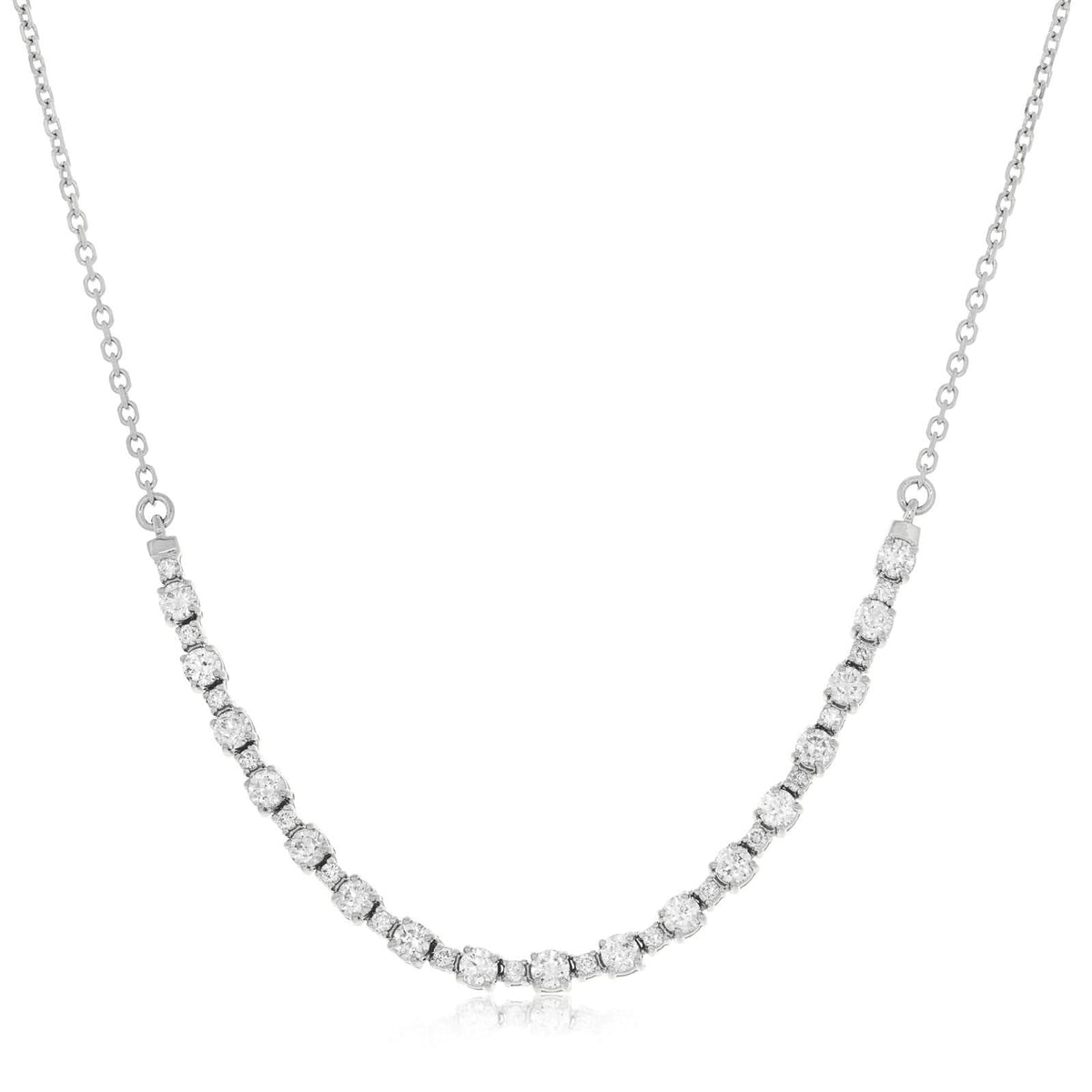 Alternating Diamond Center Station Necklace