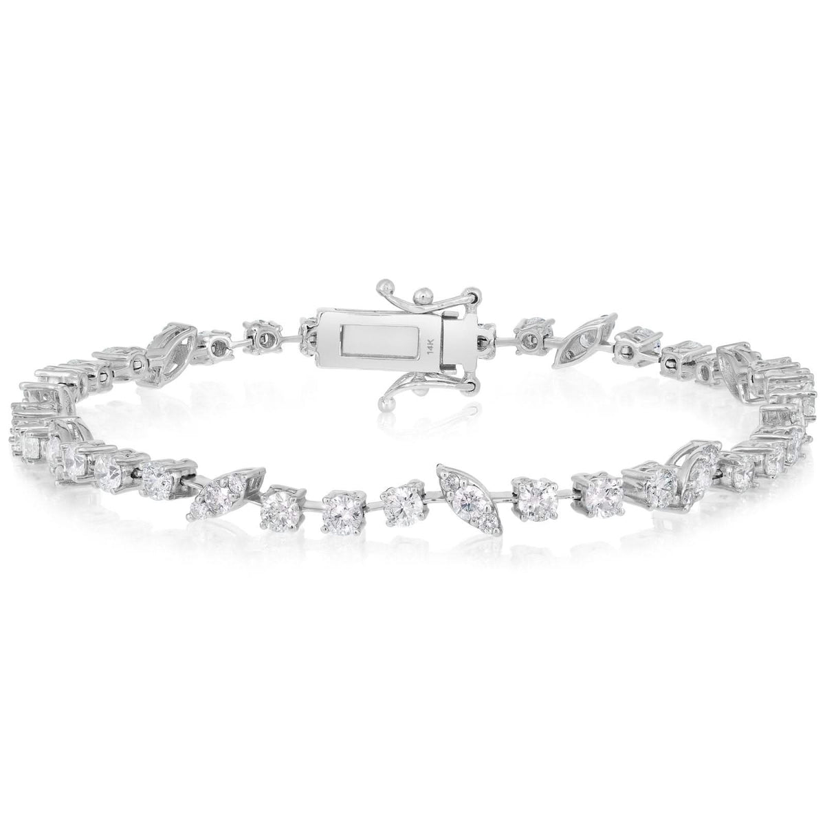 Round & Marquise Cluster Diamond Bracelet