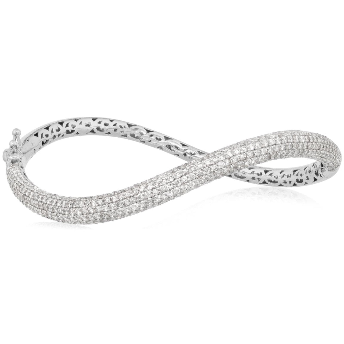 Curved Pave Diamond Bangle Bracelet