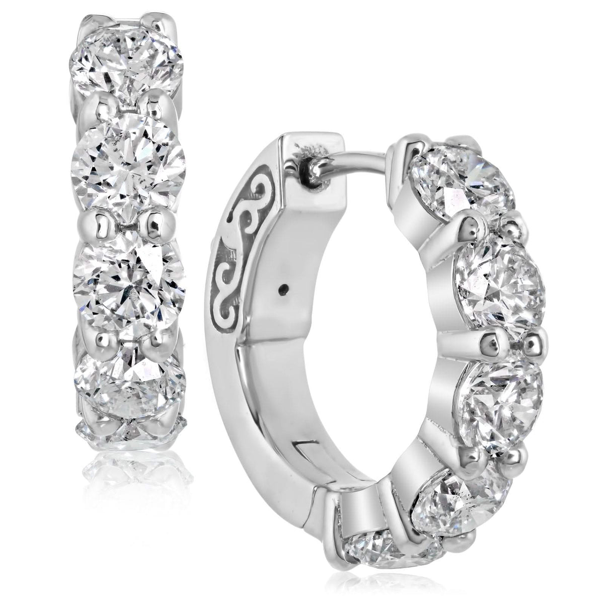 3 Carat Diamond Huggie Hoops