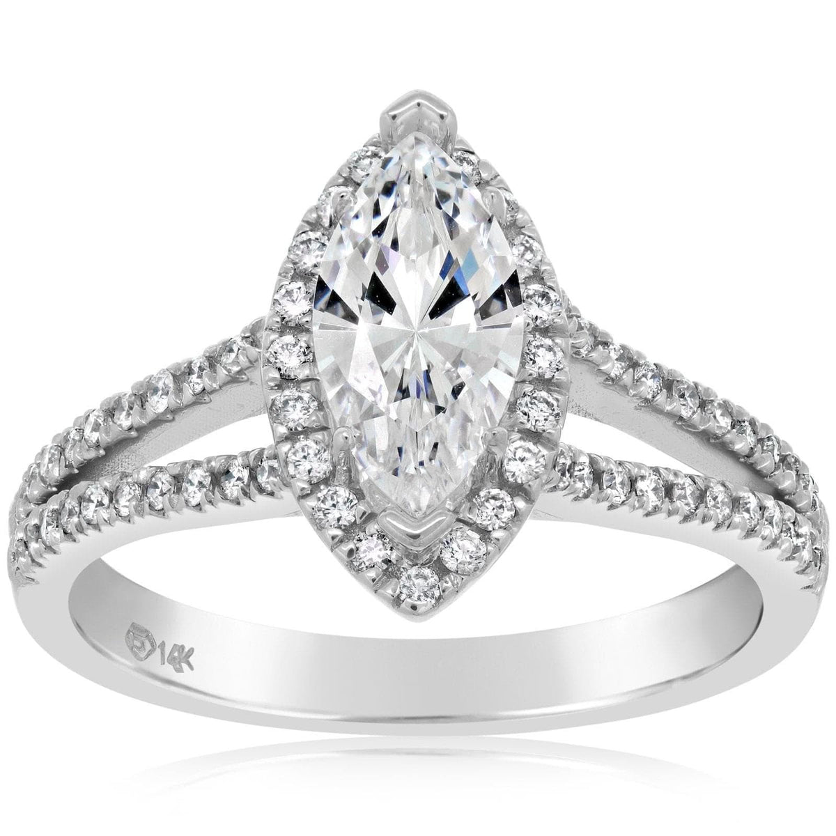 Marquise Halo Split Shank Diamond Engagement Setting