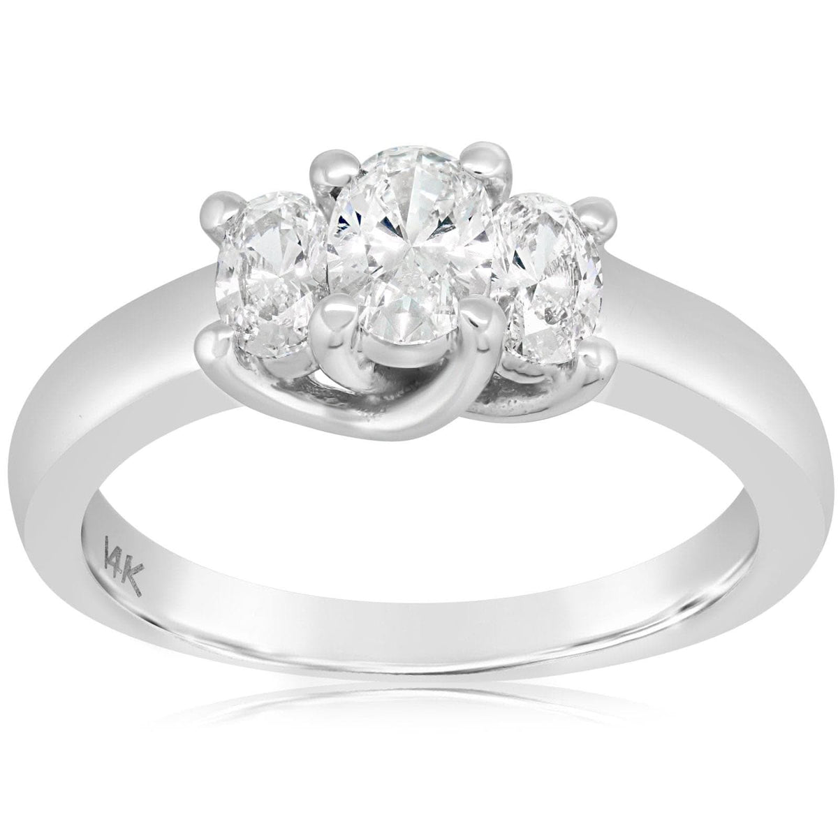 Complete Three Stone Oval Diamond Engagement Ring