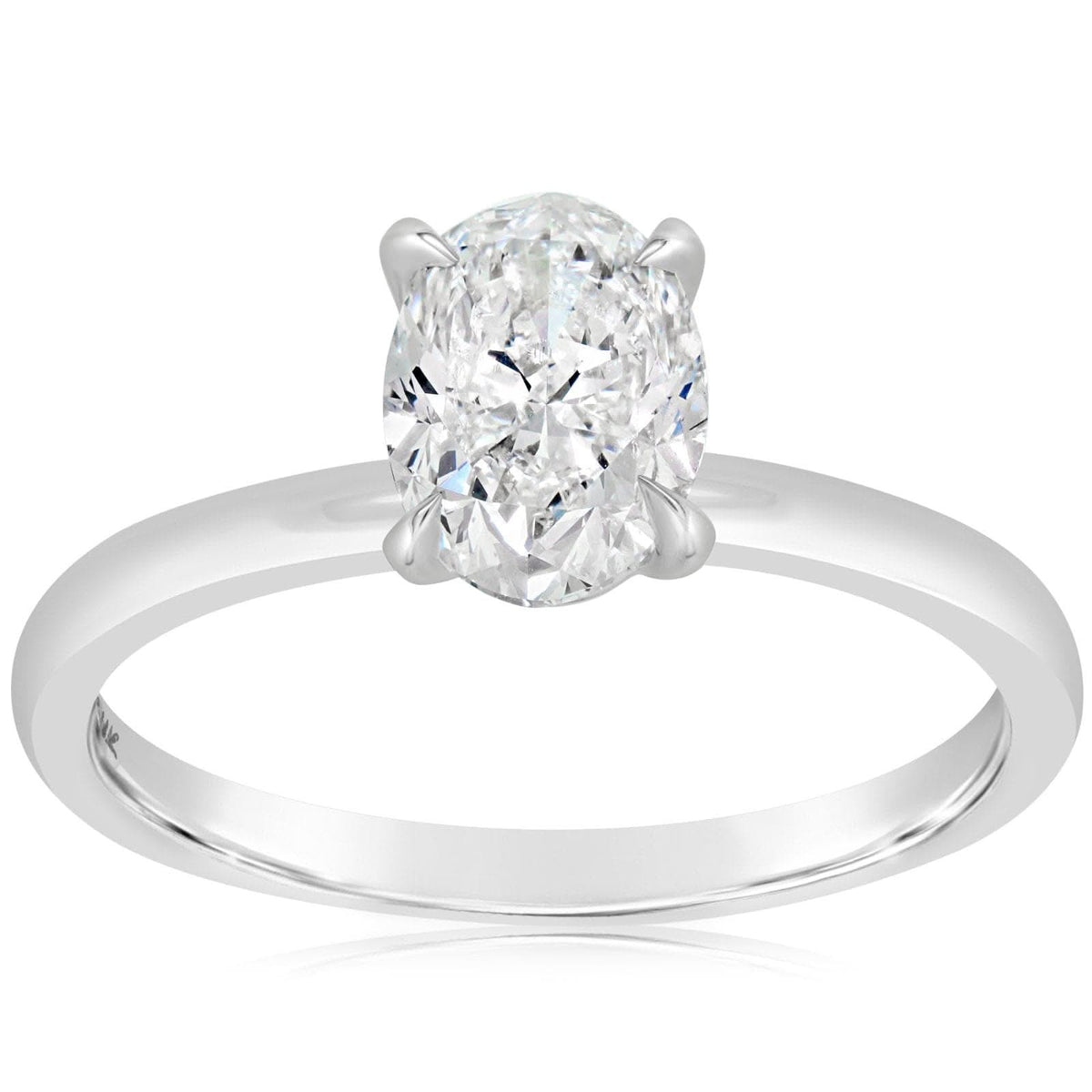 Complete 1.20 Carat Oval Cut Solitaire Diamond Ring