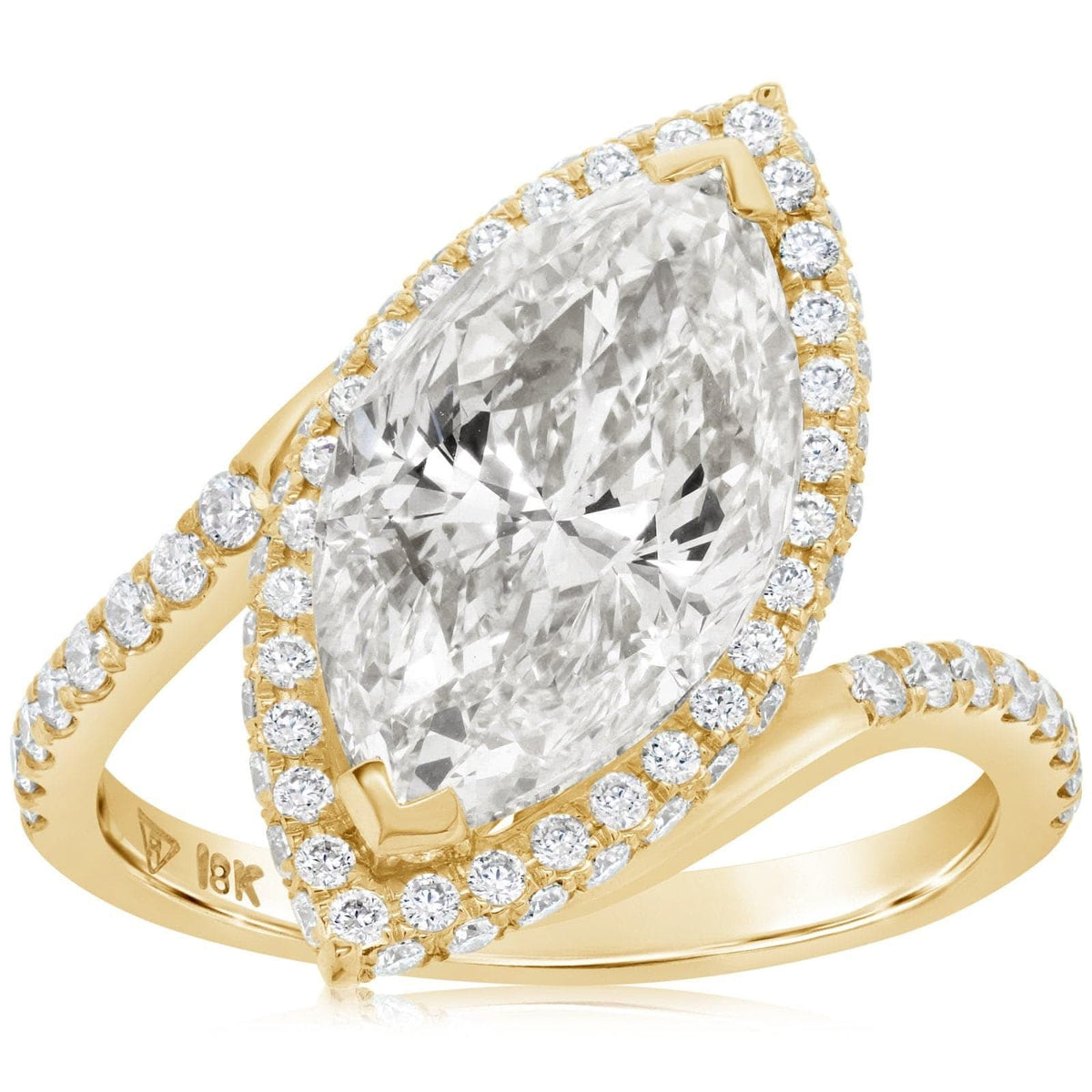 Angled Diamond Engagement Ring Setting