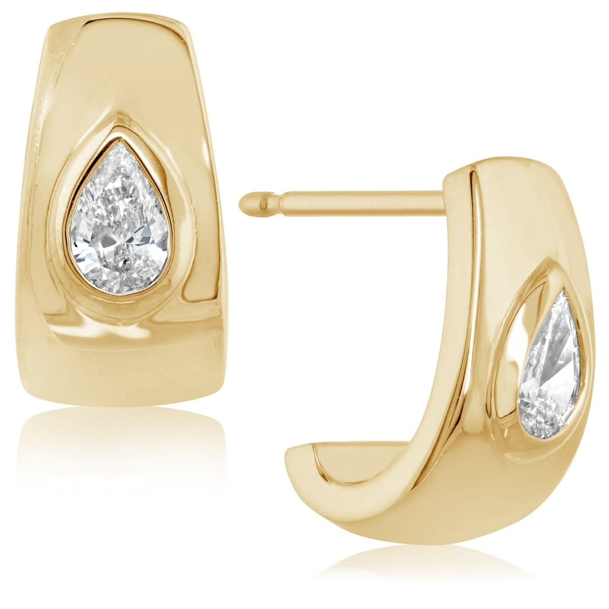Pear Shape Diamond J Hoops