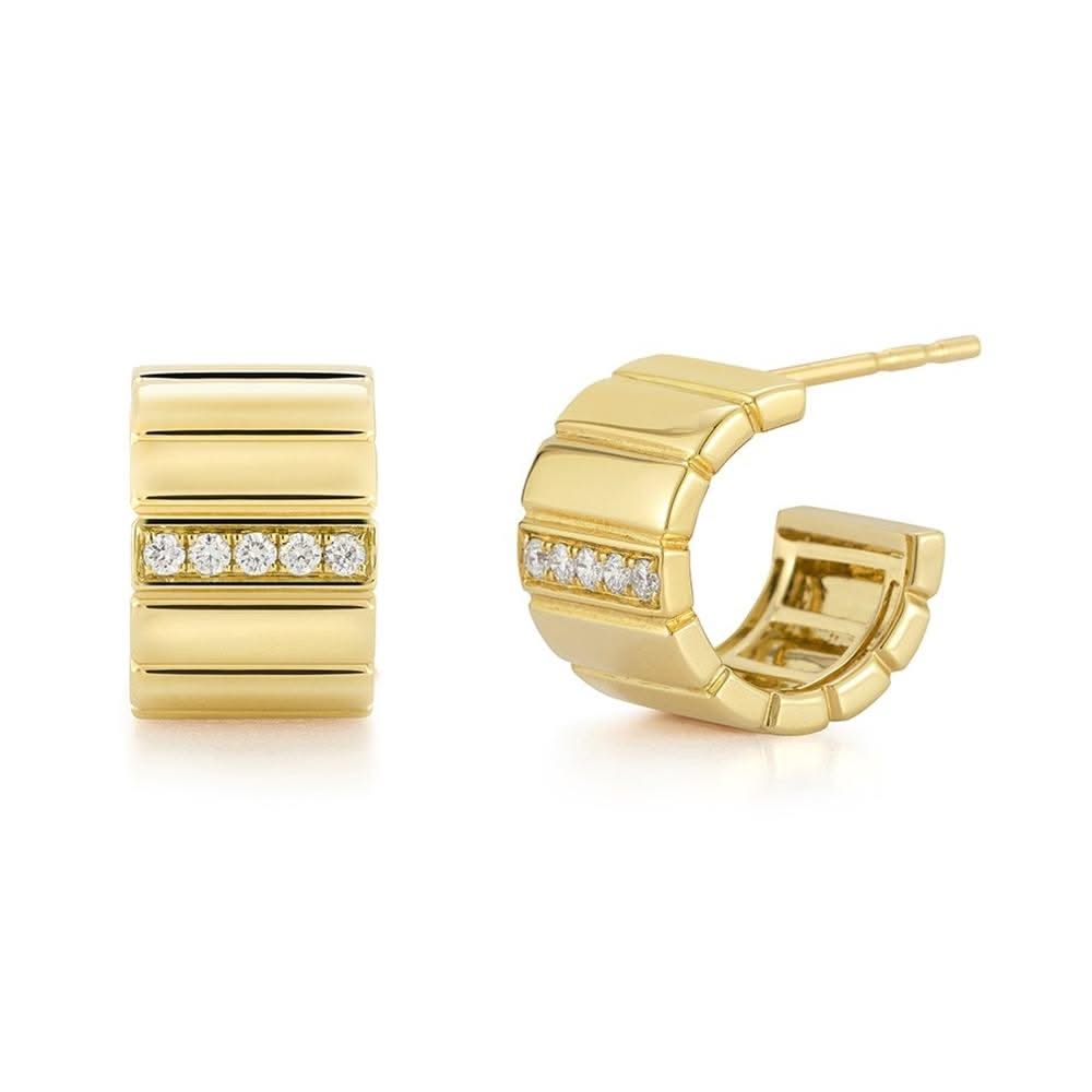 EF COLLECTION Kaia Diamond Huggies