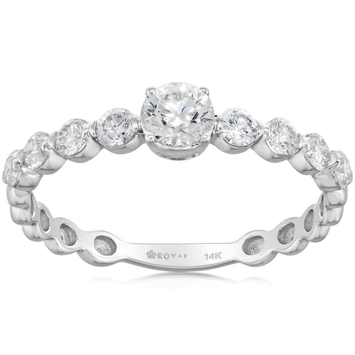 Shared Prong & Beaded Engagement Ring