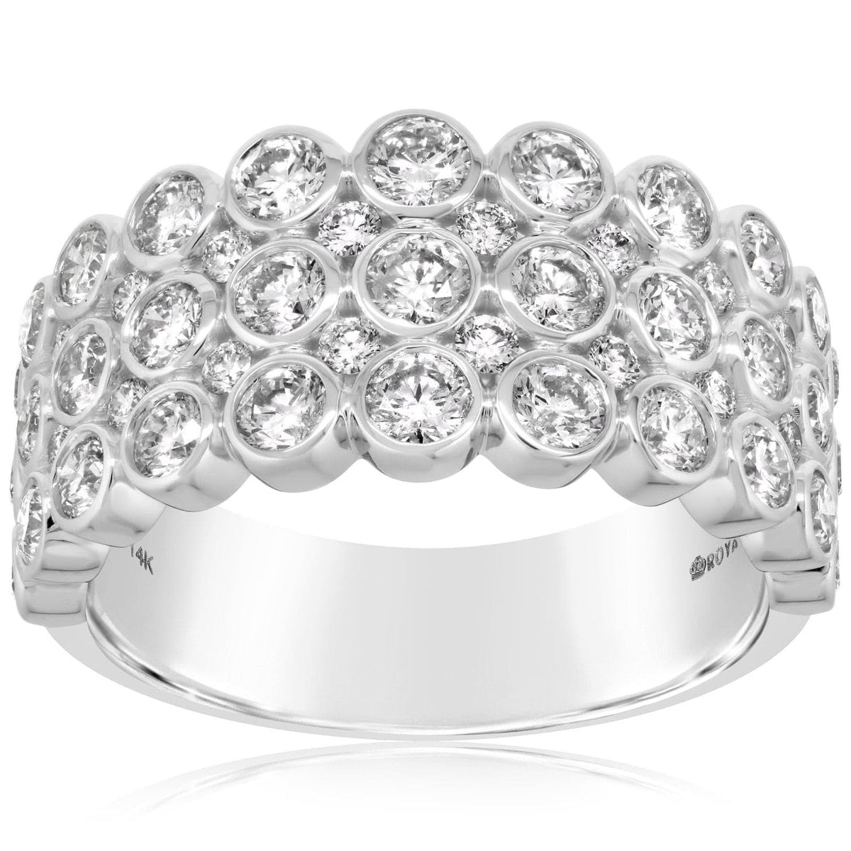 Three Row Bezel Set Diamond Band