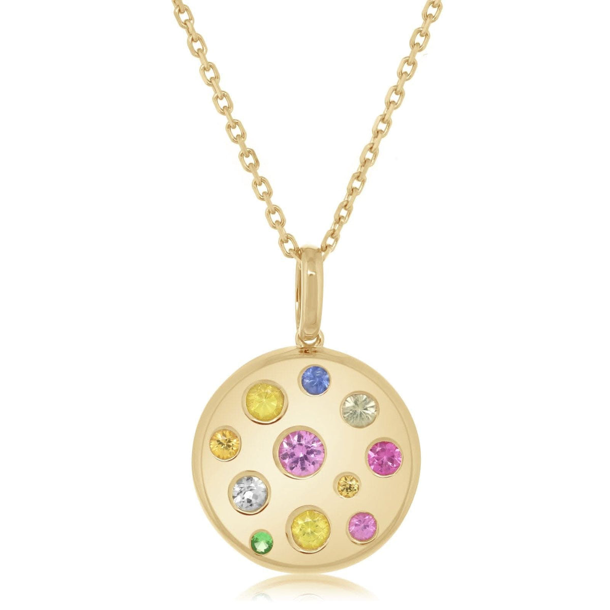 Mixed Fancy Sapphire Pendant Necklace