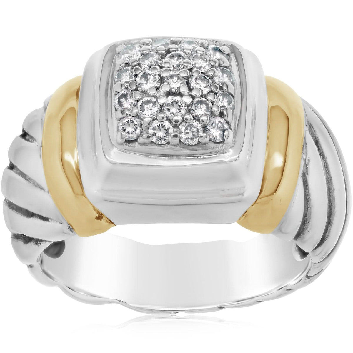 Estate David Yurman Two Tone Diamond Ring