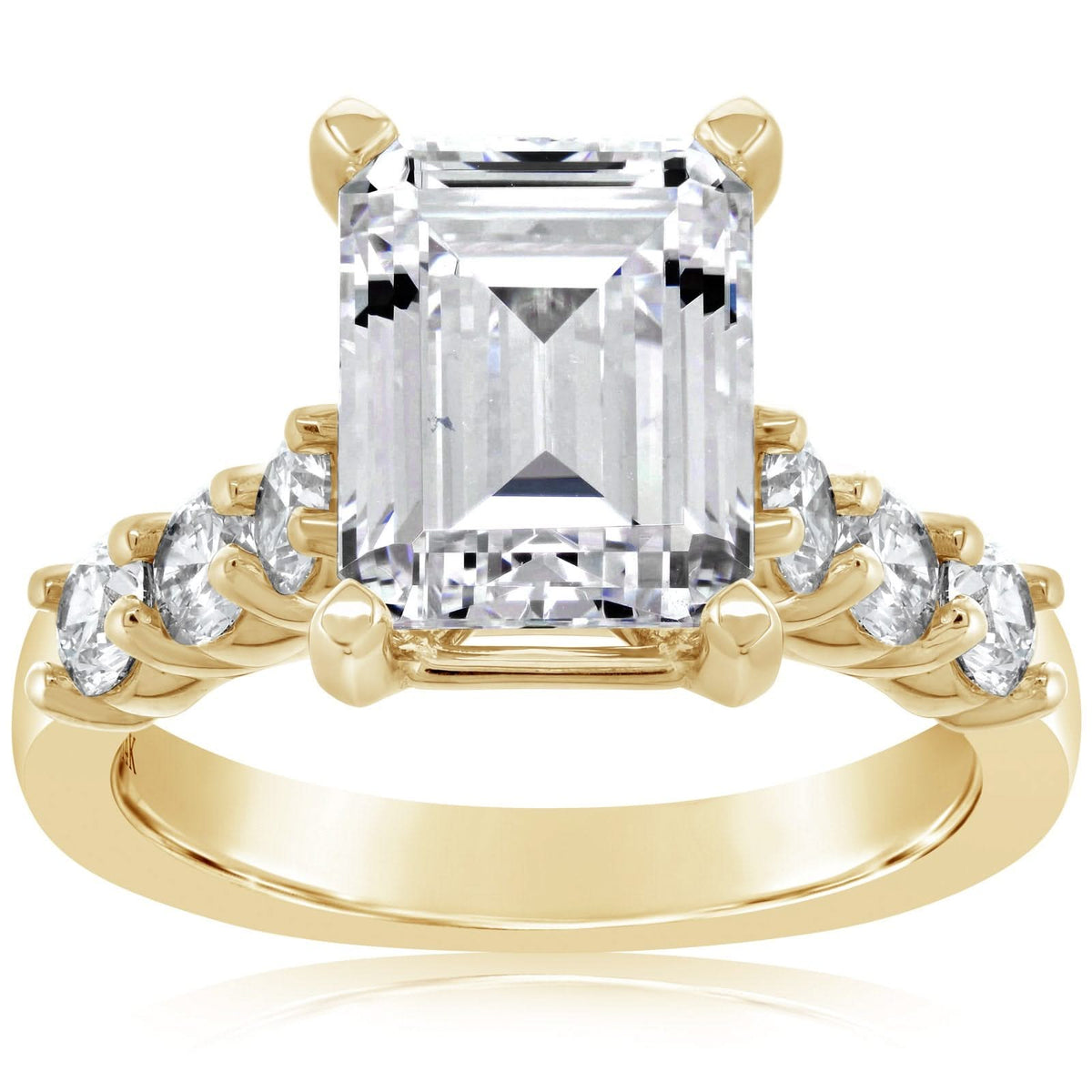 Diamond Engagement Setting for 3.00 Emerald Cut Diamond