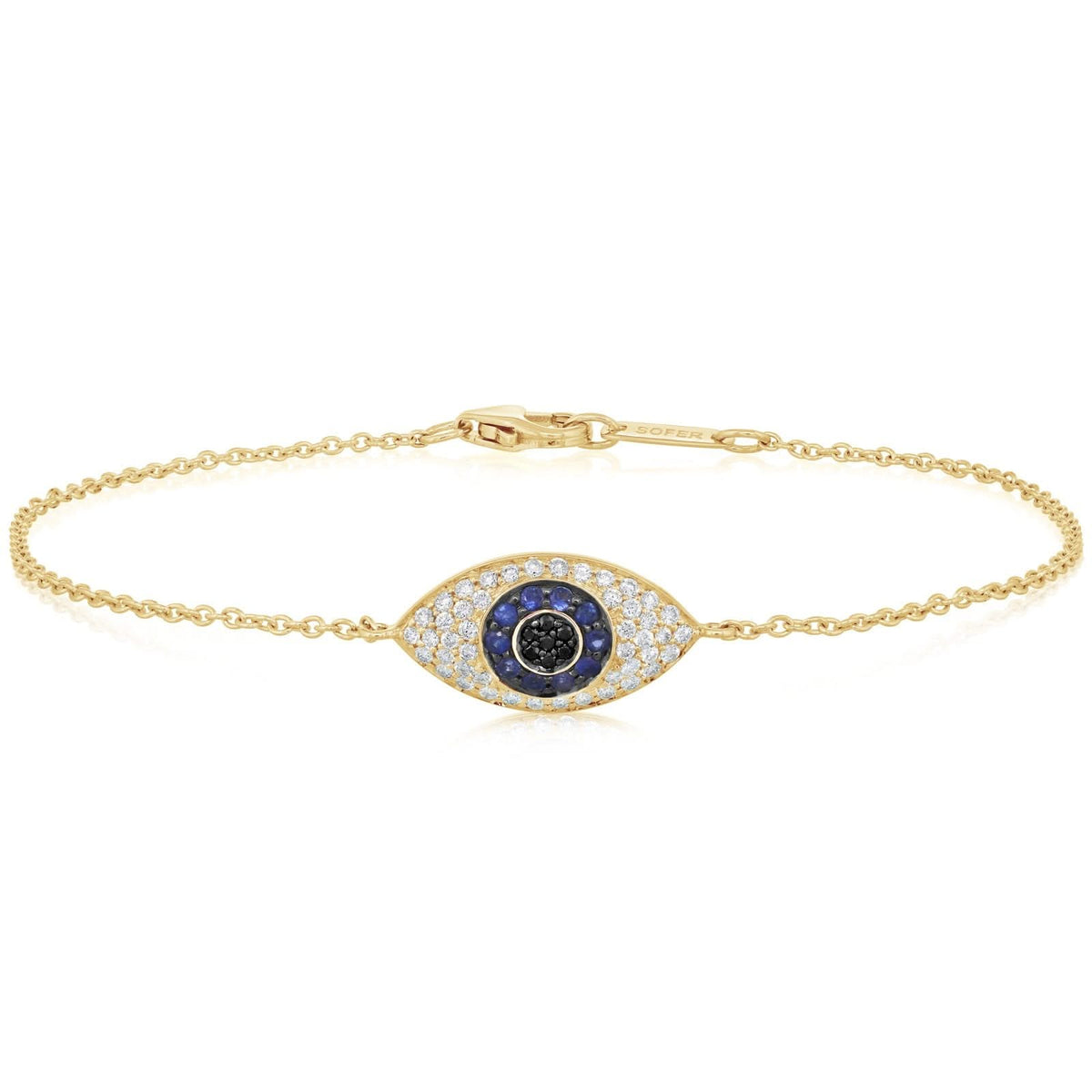 Diamond & Sapphire Evil Eye Bracelet