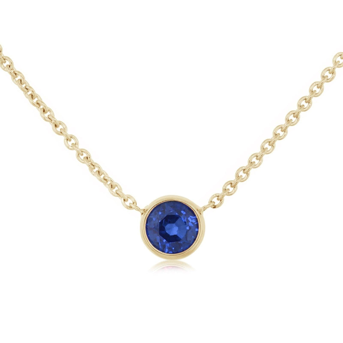 1/3 Carat Sapphire Bezel Pendant Necklace