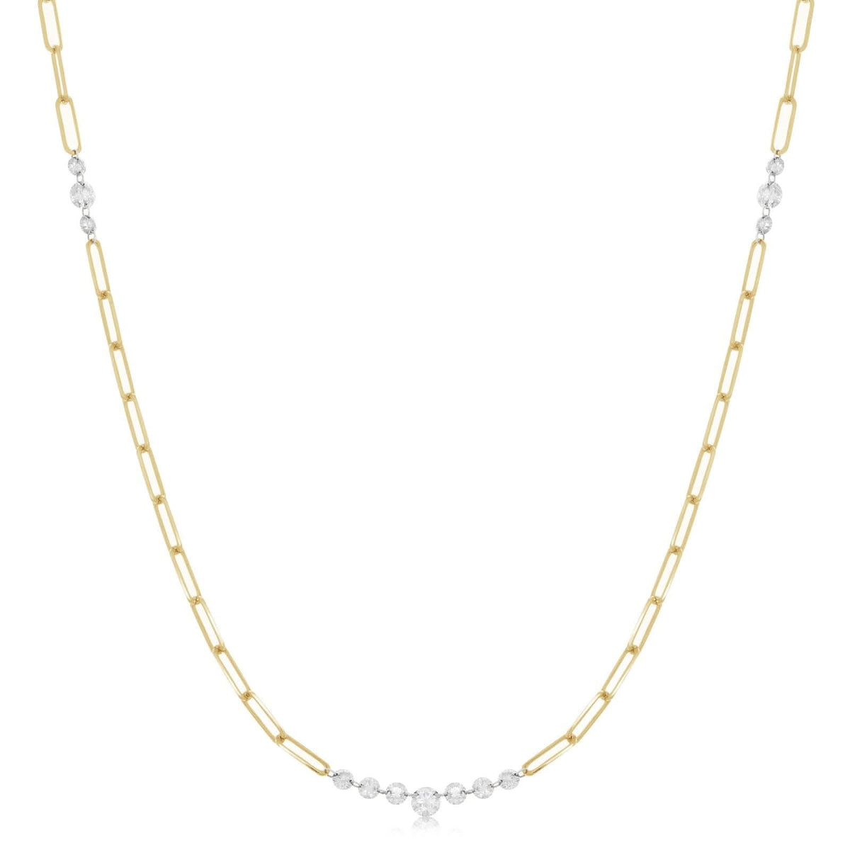 ARESA NEW YORK Pierced Diamond Paperclip Necklace