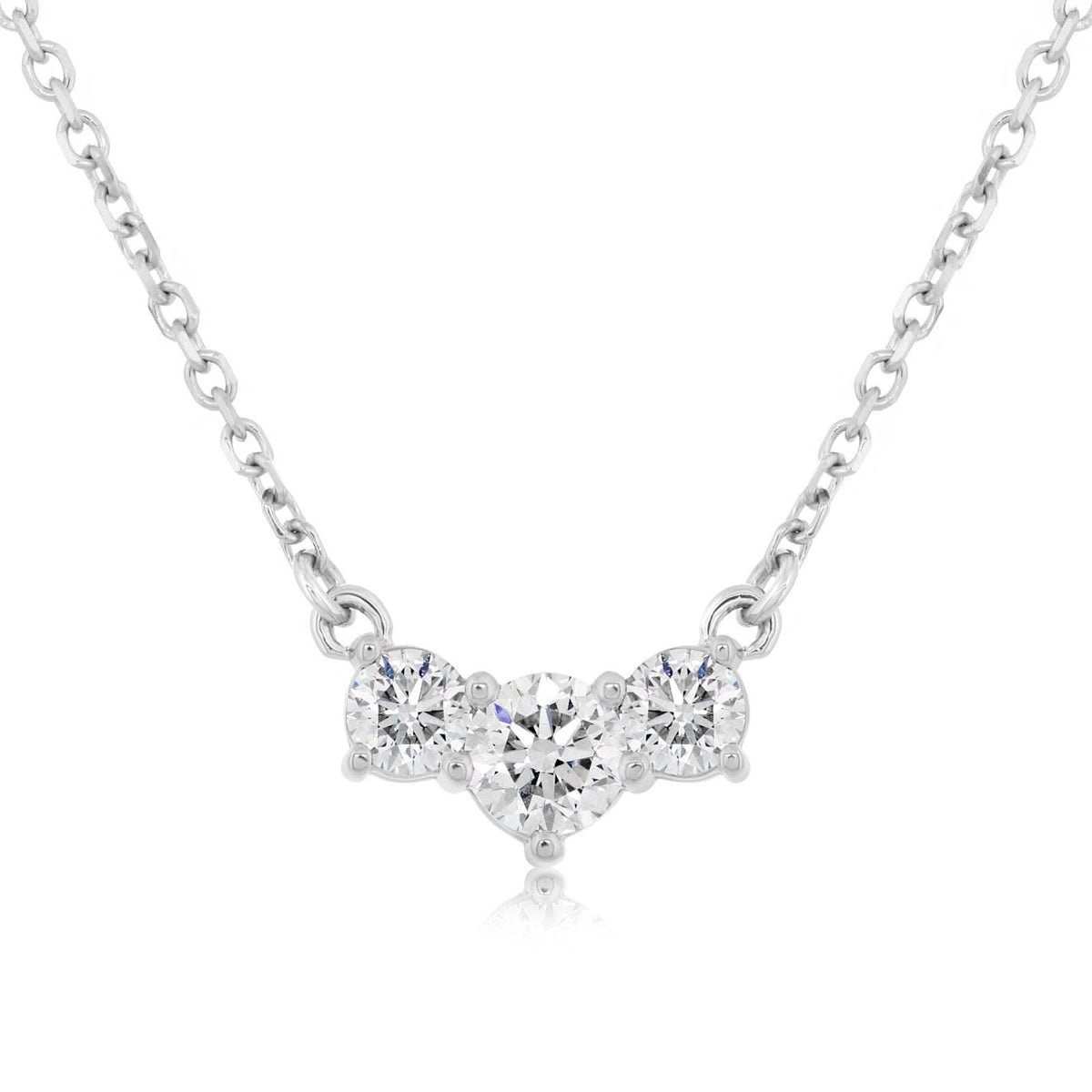 1 Carat Diamond Three Stone Necklace