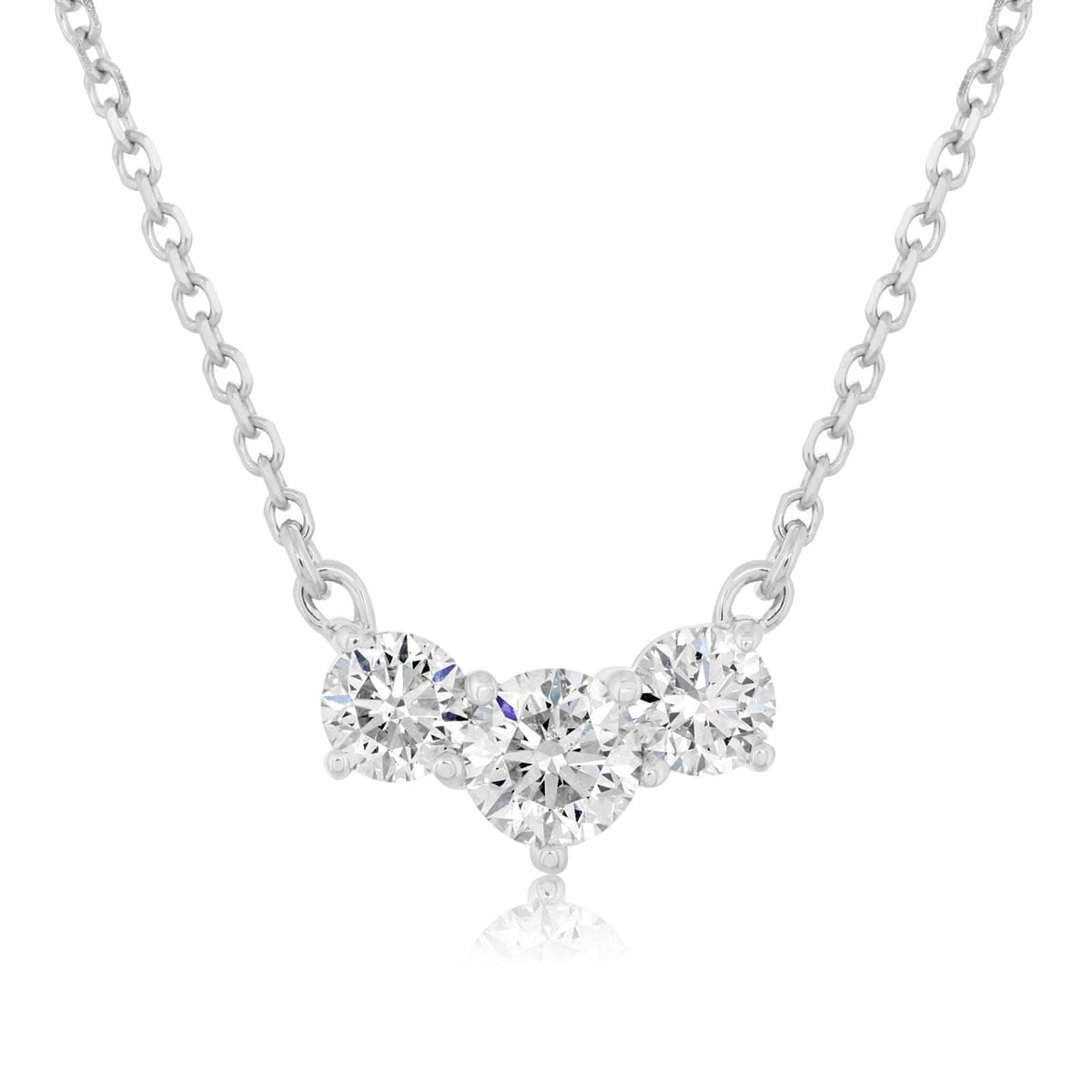 1.50 Carat Diamond Three Stone Necklace