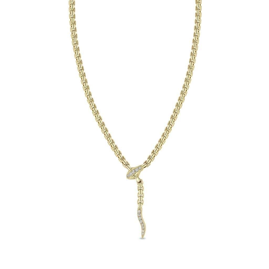 ZOE CHICCO Pave Diamond Serpent Necklace