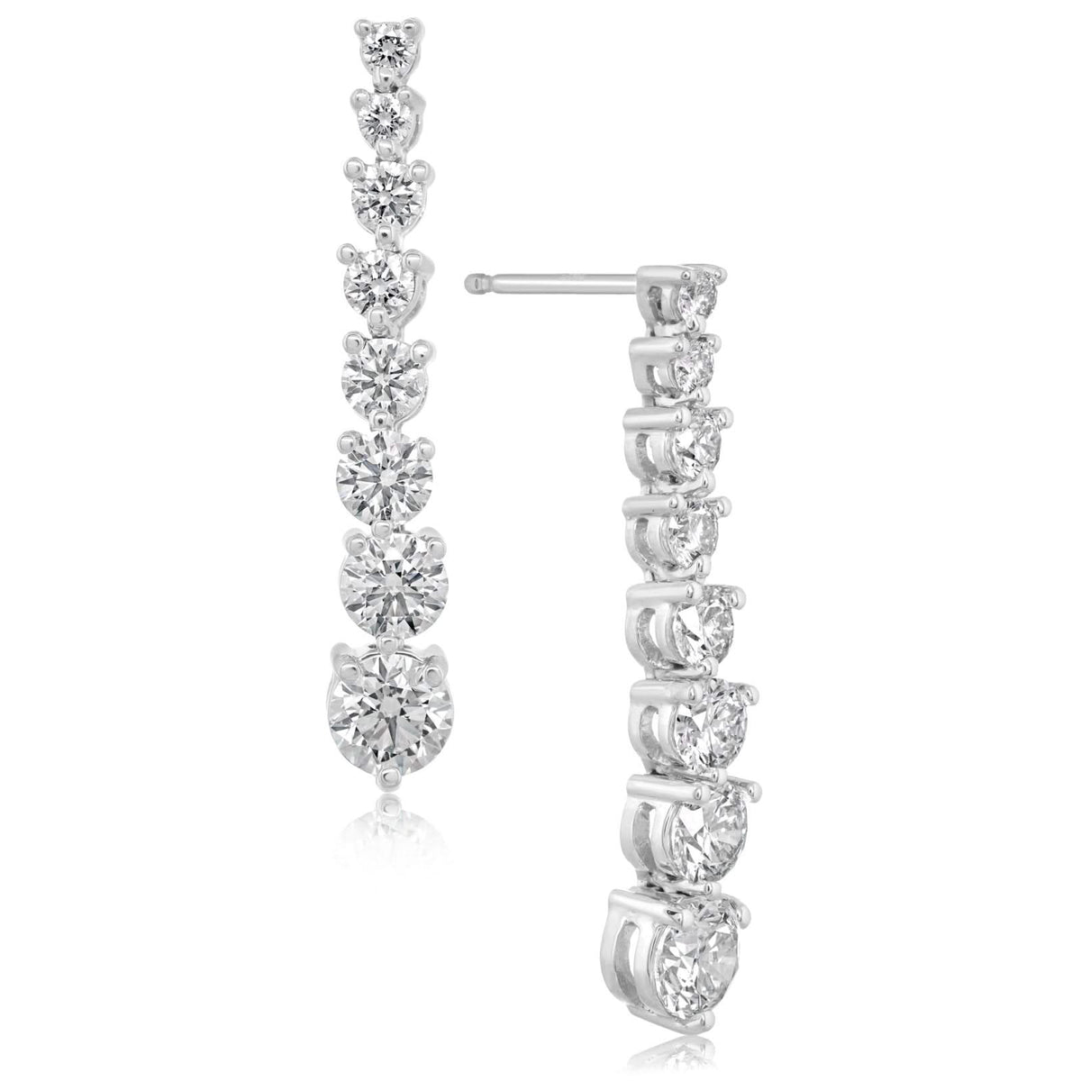 3 Carat Diamond Graduated Earrings