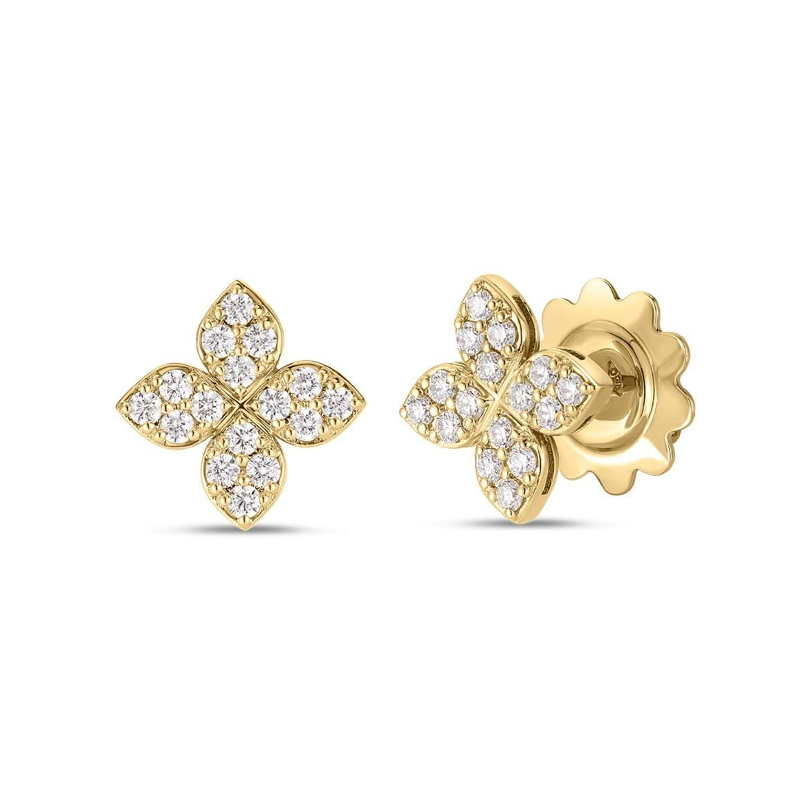 ROBERTO COIN Love By the Inch Medium Diamond Flower Earrings