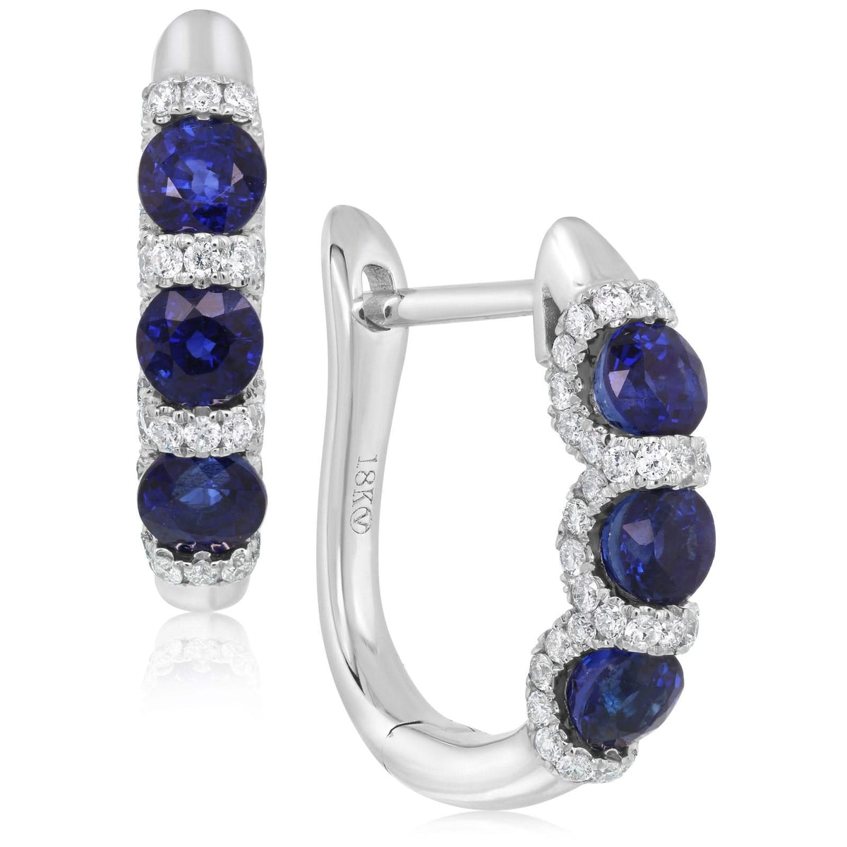 Sapphire & Diamond Hoop Earrings