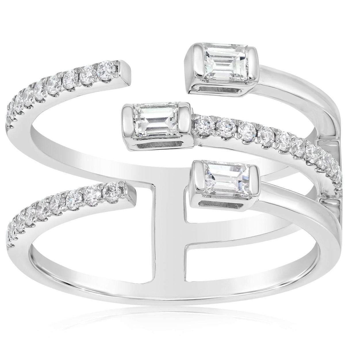 Baguette Open Diamond Fashion Ring