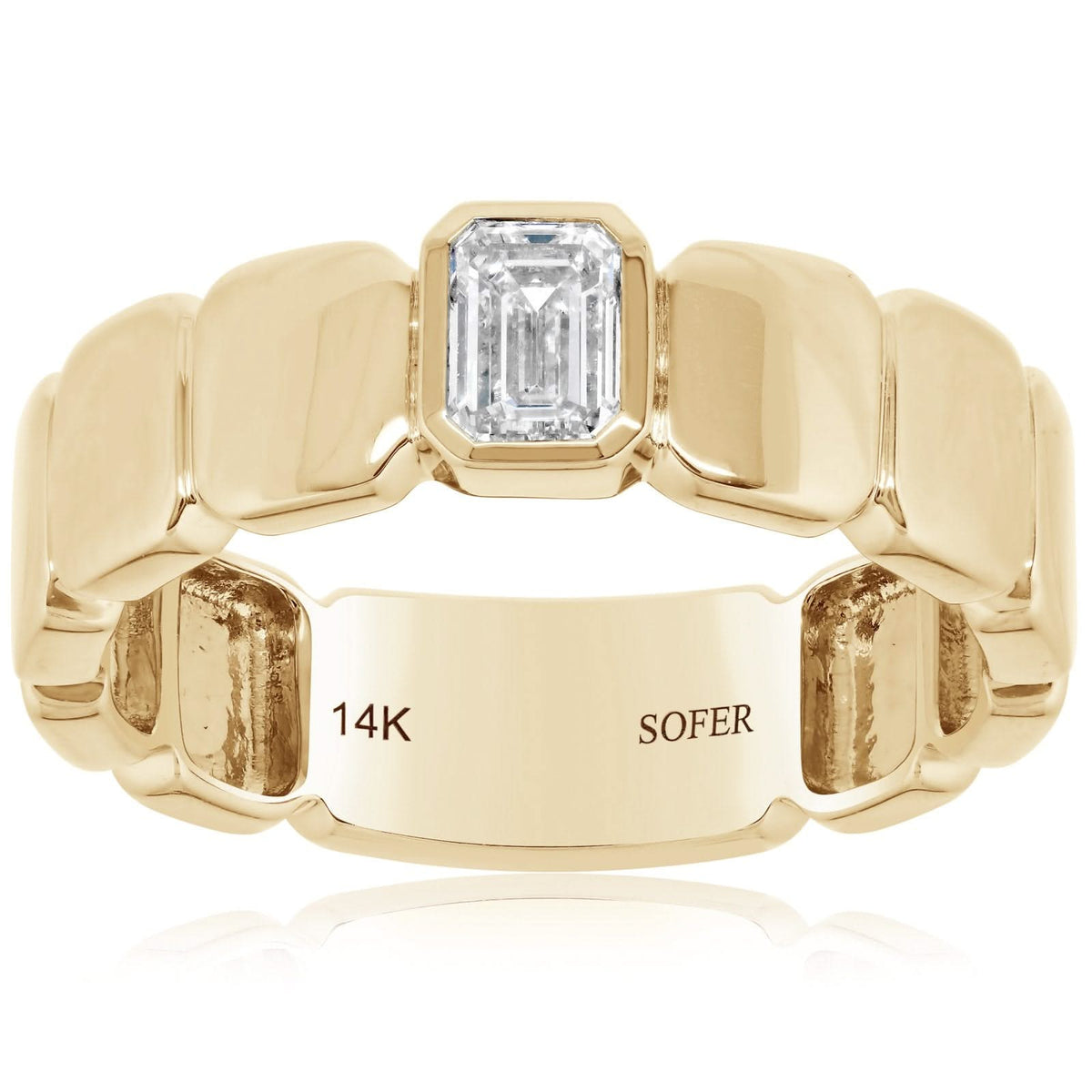 1/2 Carat Wide Emerald Cut Diamond Ring