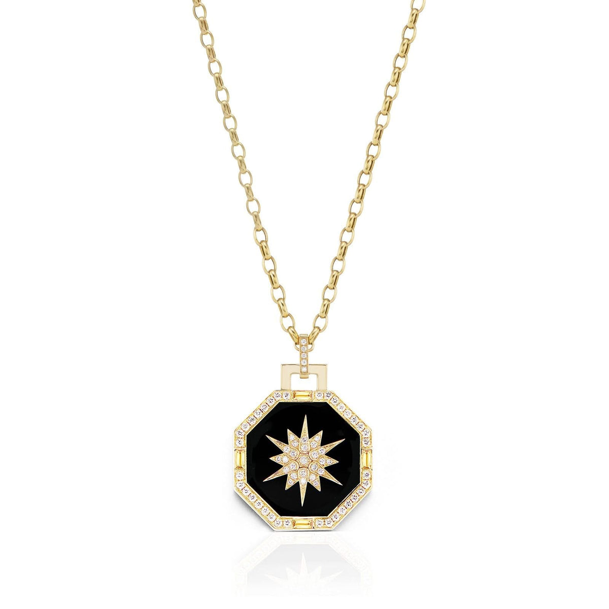 SORELLINA Black Onyx Octagonal Stelle Pendant