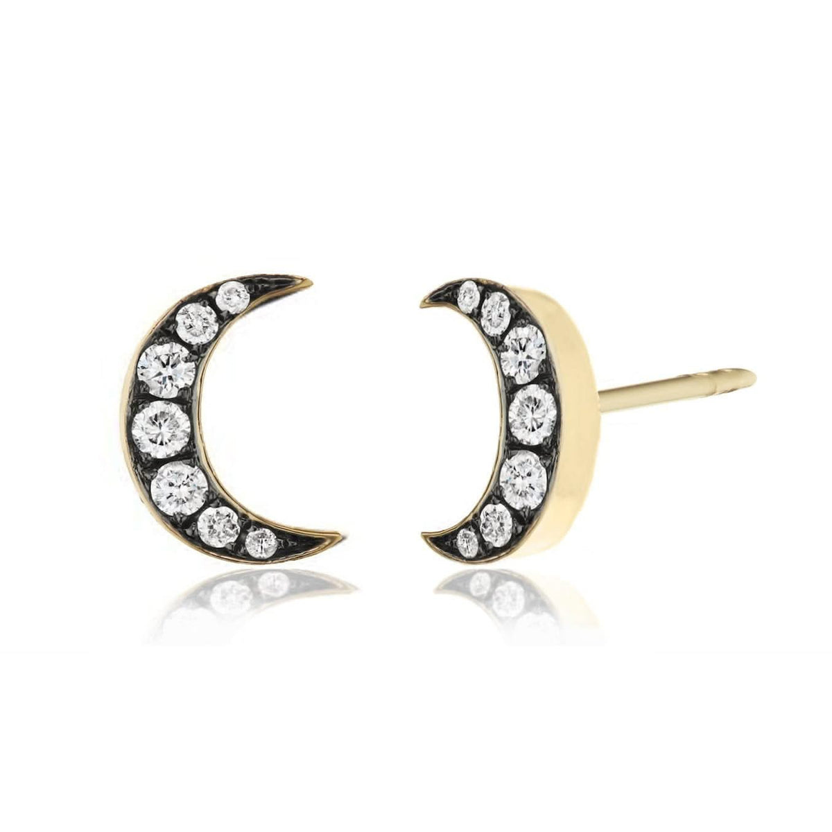 SORELLINA Crescent Moon Diamond Studs