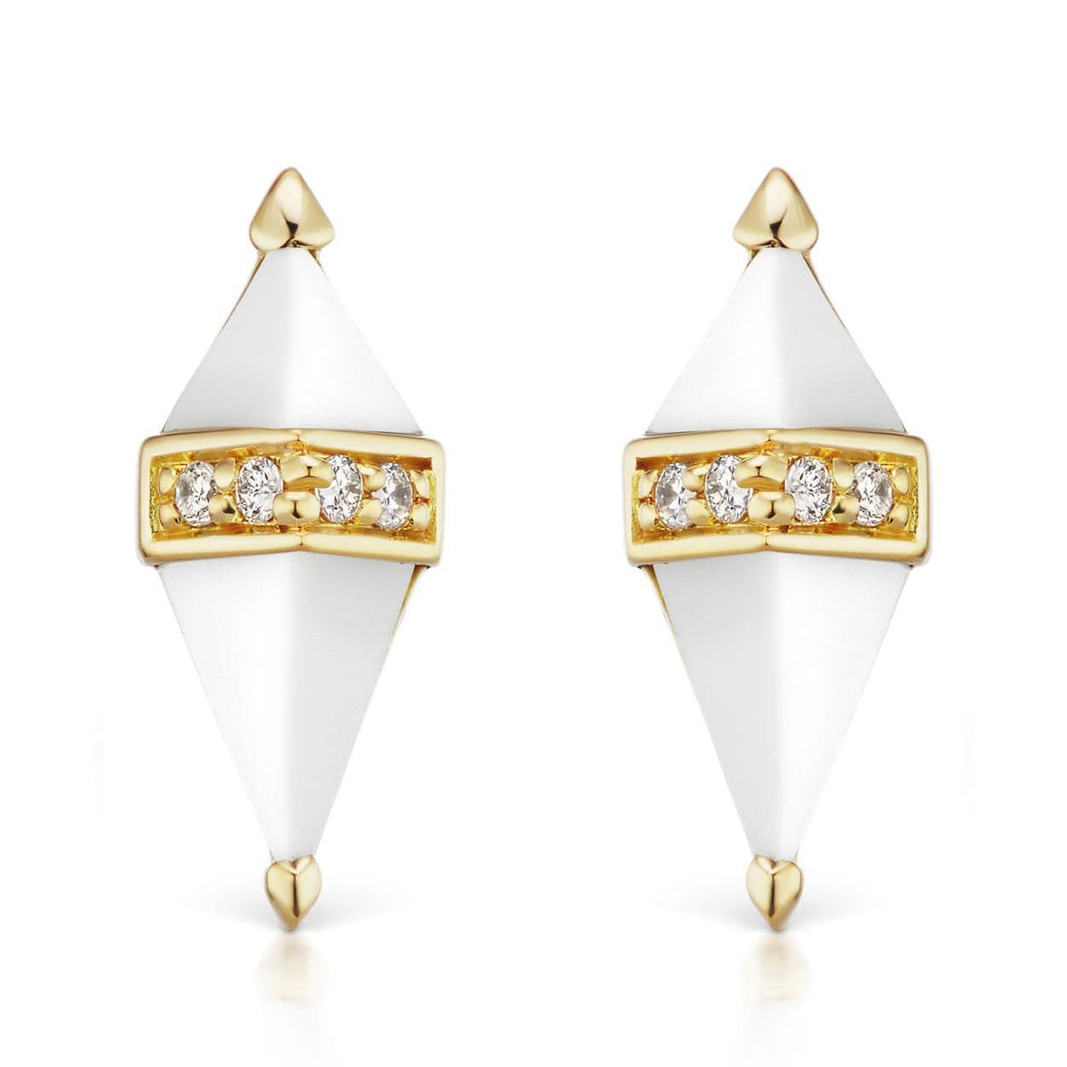 SORELLINA White Onyx Pietra Studs