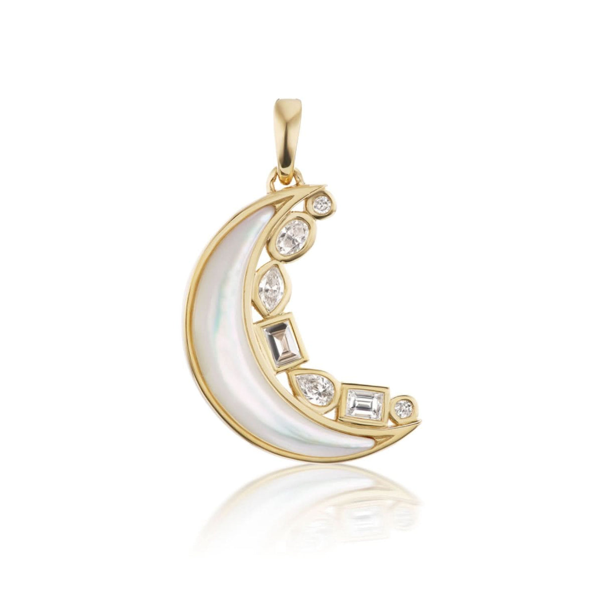 SORELLINA Mother of Pearl Mini Crescent Moon Pendant