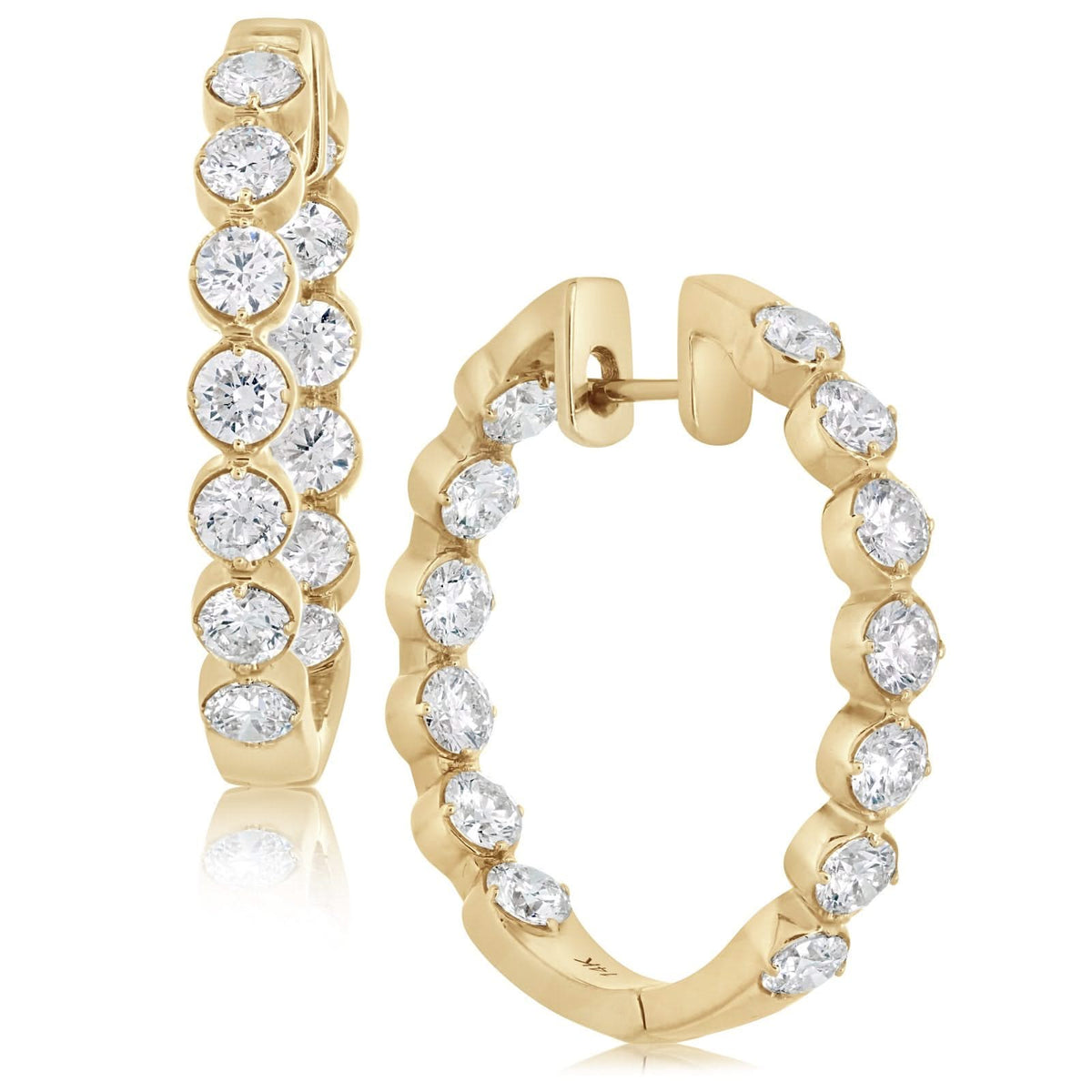 2.52 Carat Diamond Hoop Earrings