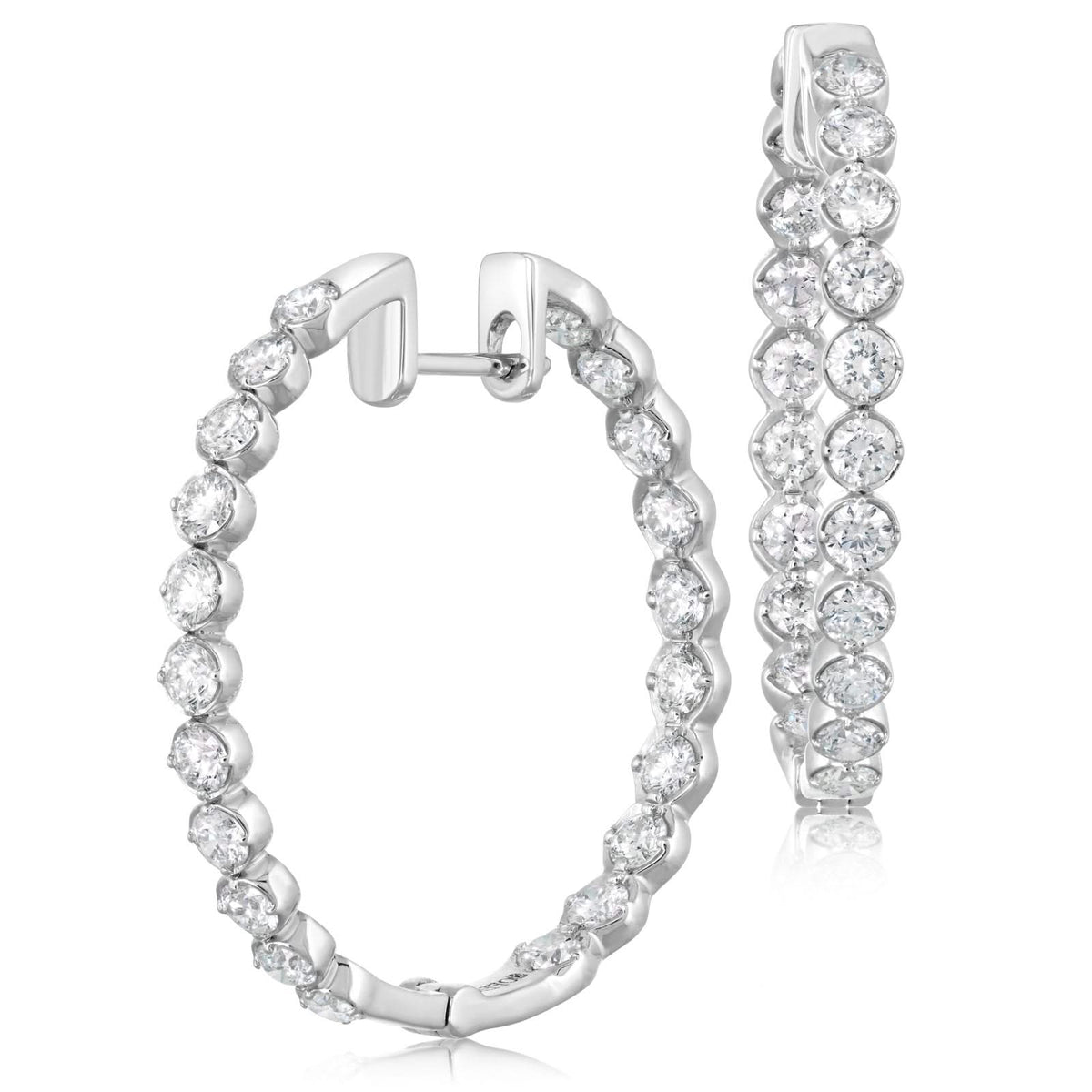 1.47 Carat Diamond Hoop Earrings