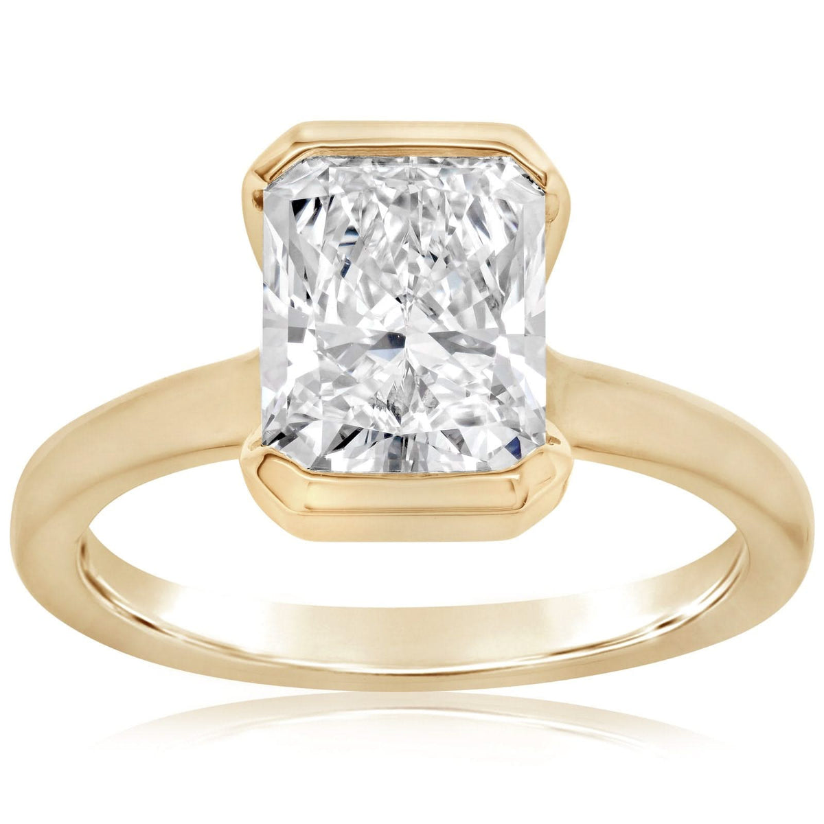 Half Bezel Solitaire Engagement Ring Setting