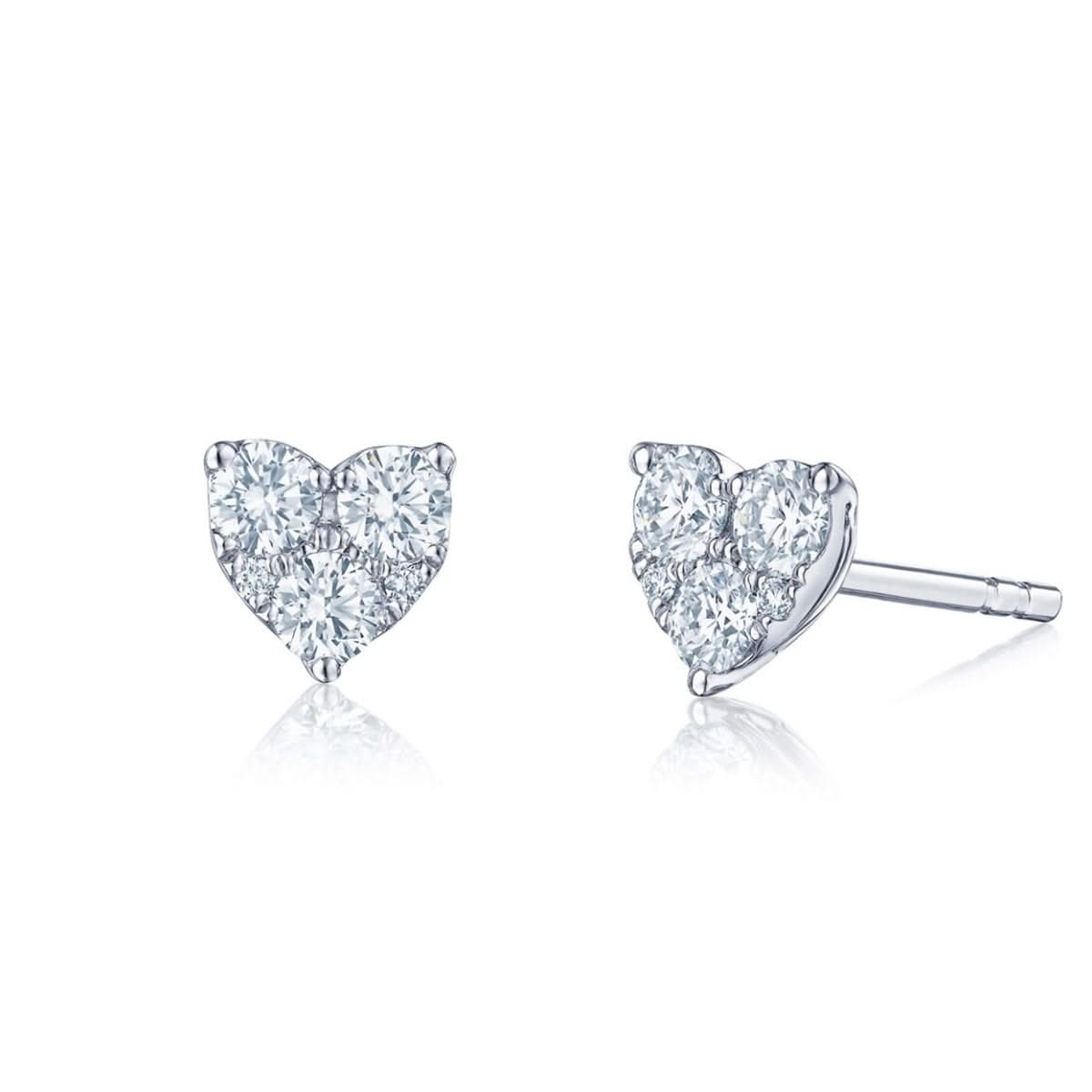 KWIAT Sunburst Diamond Heart Earrings