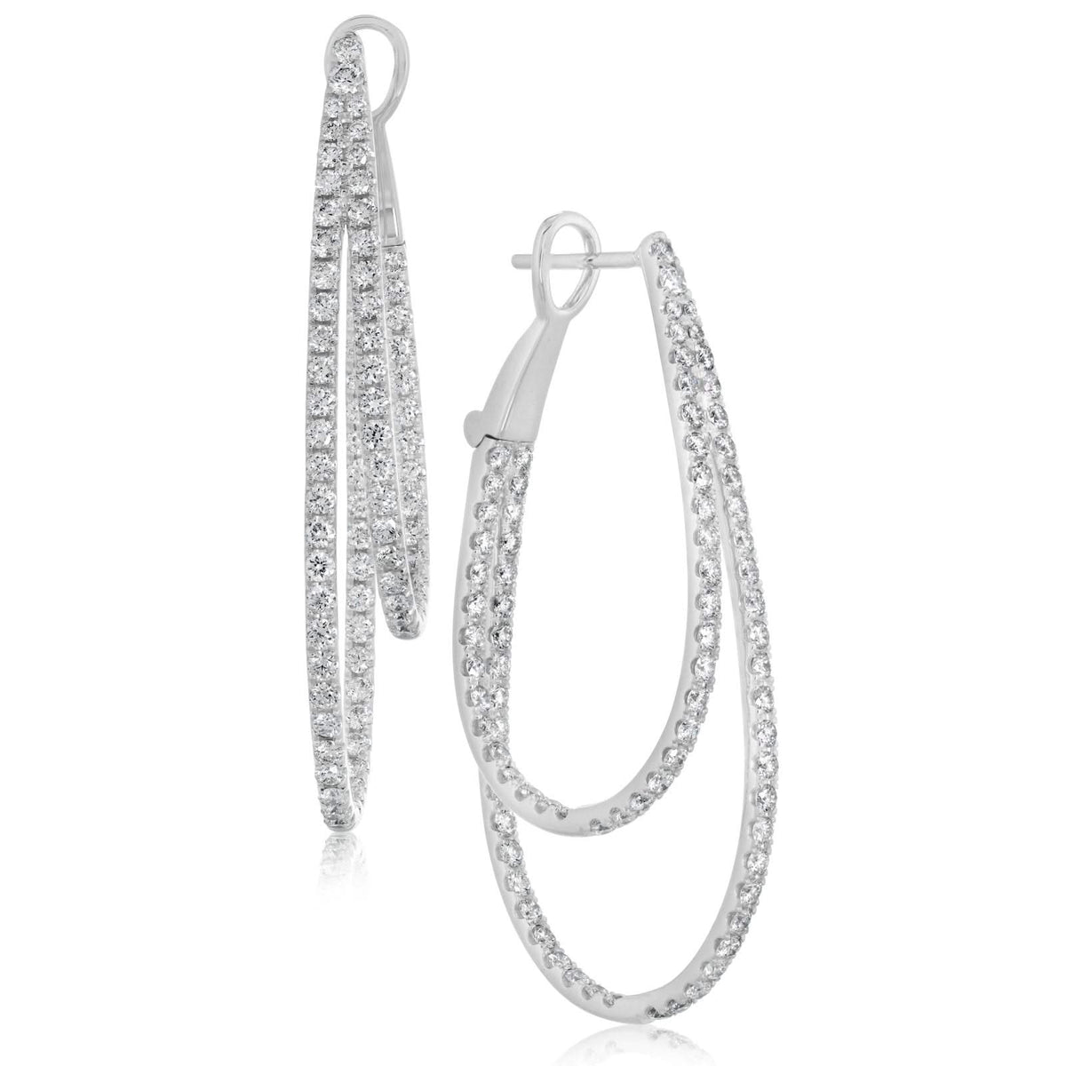 Diamond Double Hoops