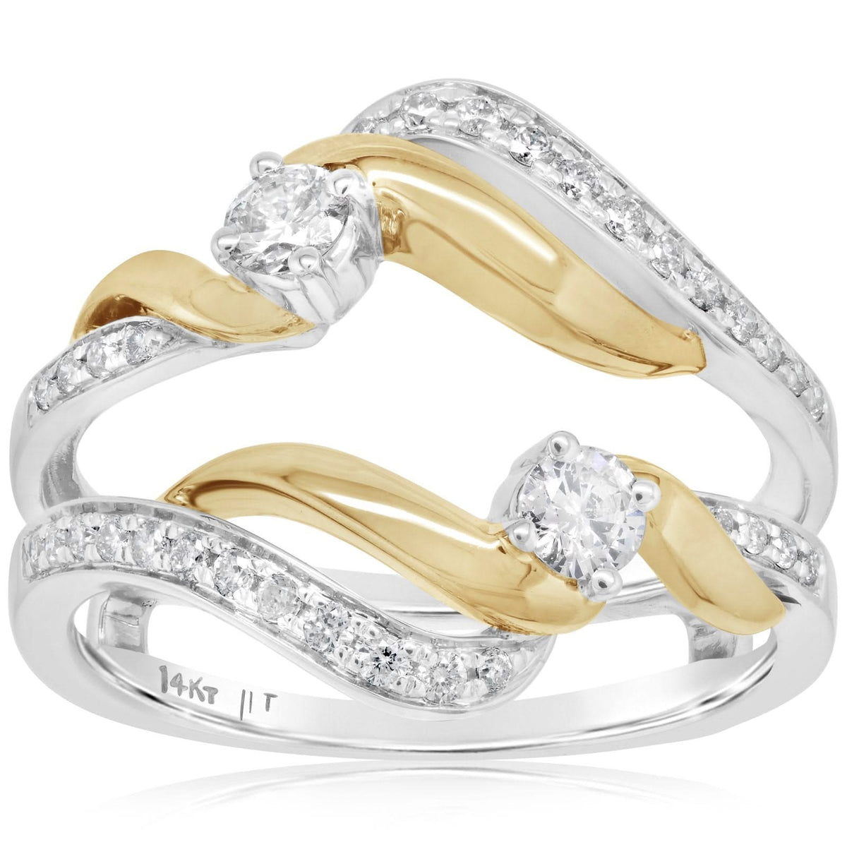 Estate Two-Tone Diamond Ring Wrap