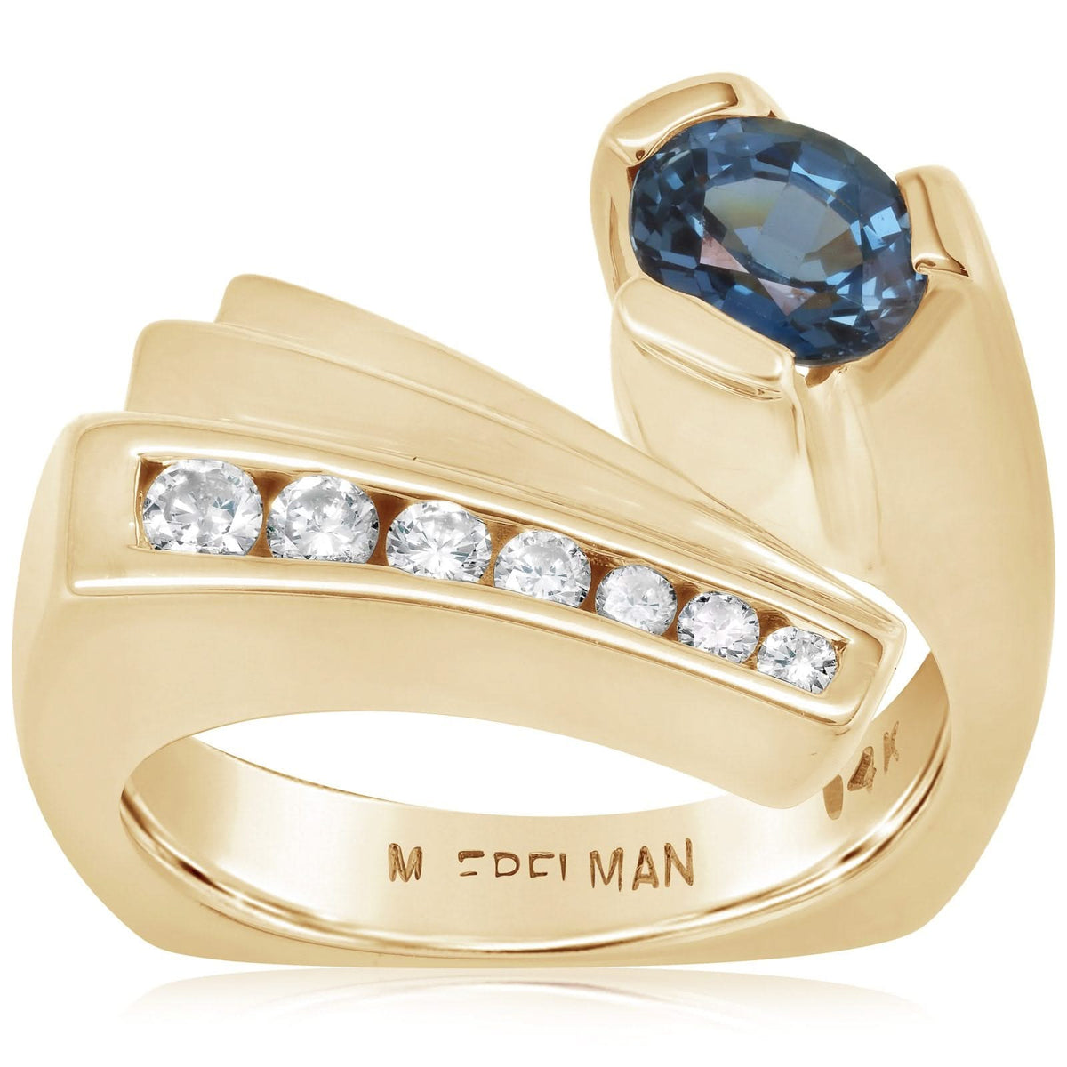 Estate Sapphire & Diamond Bypass Ring