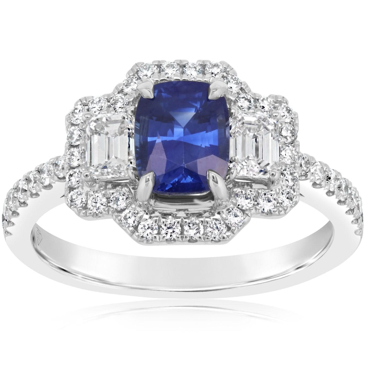 Sapphire & Diamond Ring with Diamond Band