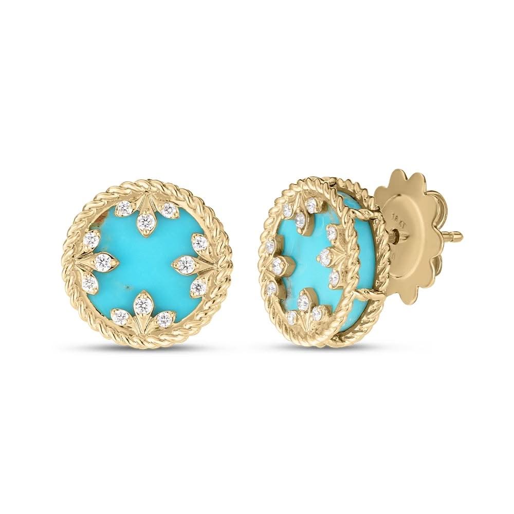 ROBERTO COIN Venetian Princess Turquoise Medallion Earrings