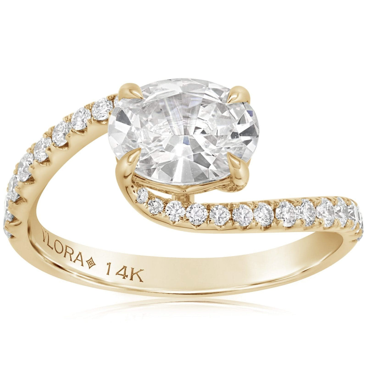 Bypass Diamond Engagement Ring Setting