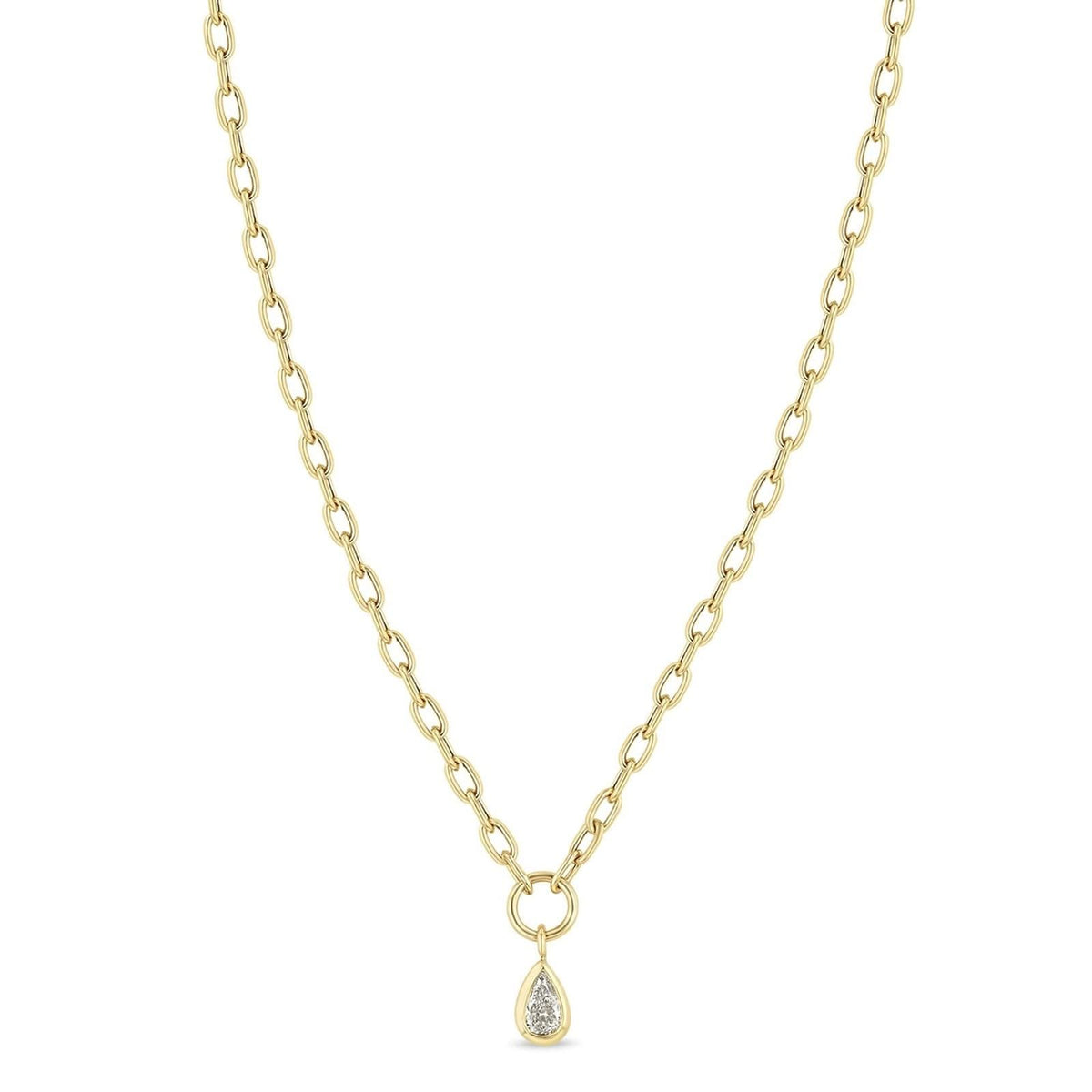 ZOE CHICCO Pear Shape Diamond Pendant