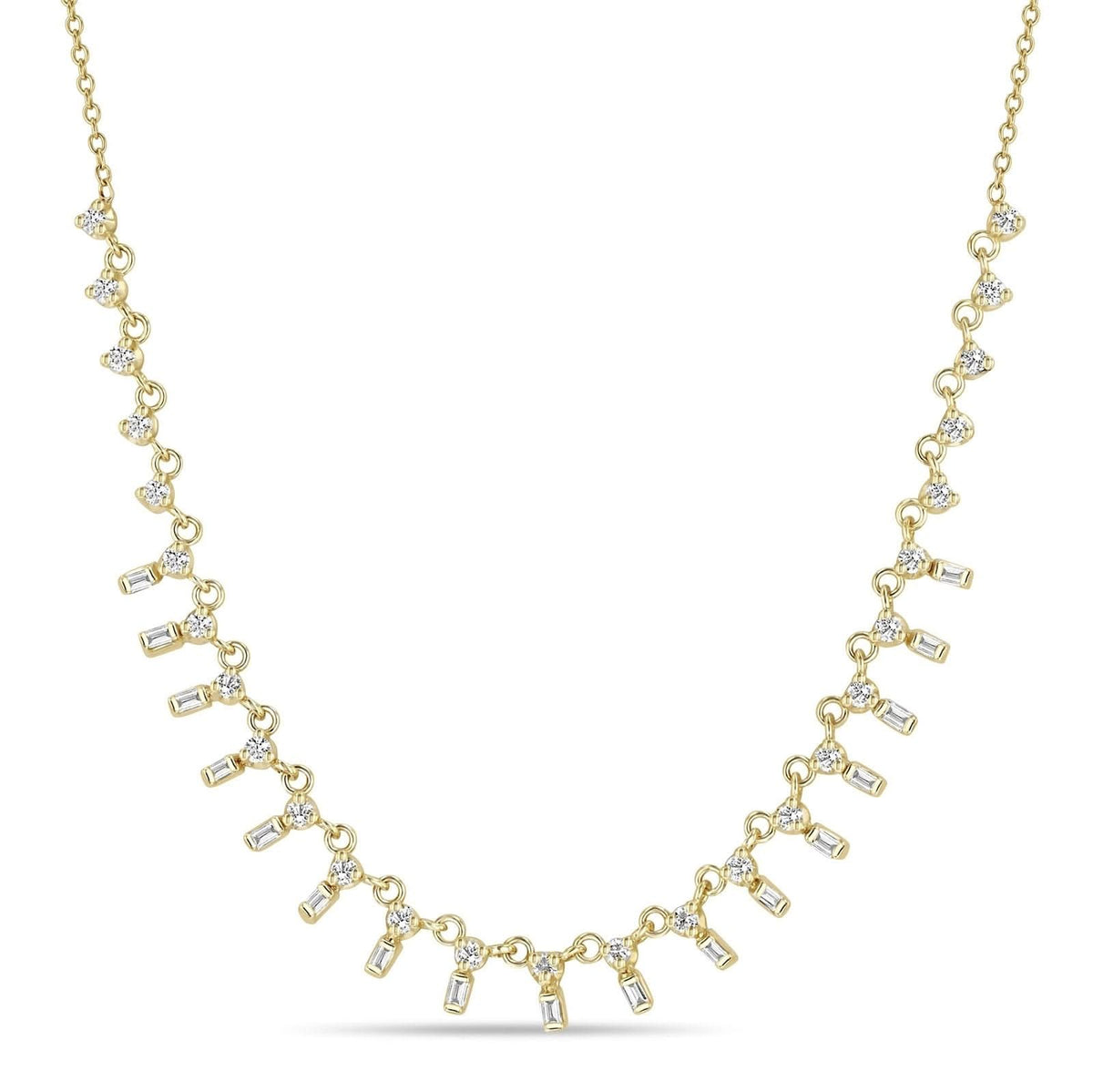 ZOE CHICCO Baguette Drop Diamond Necklace