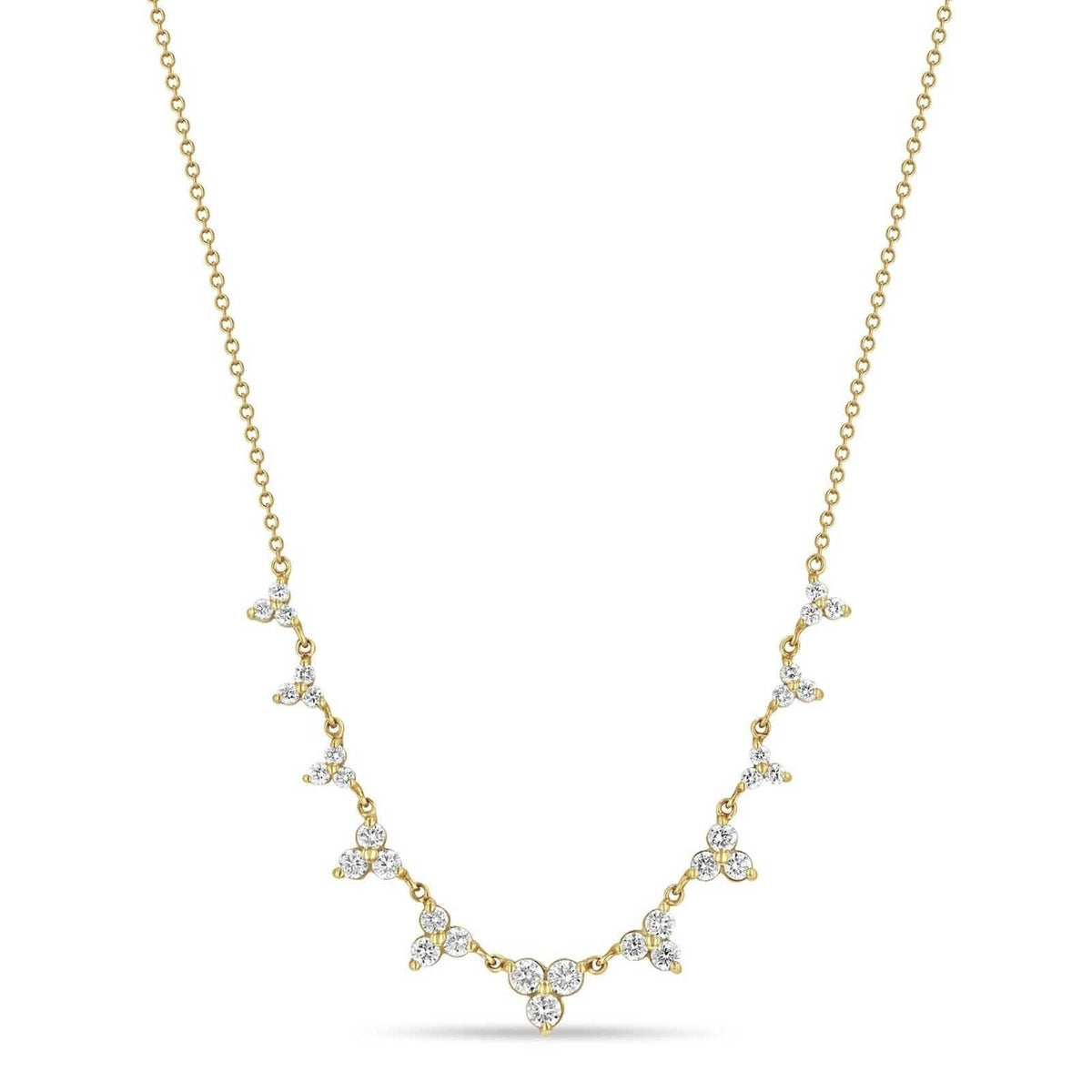 ZOE CHICCO Graduated Diamond Trio Necklace