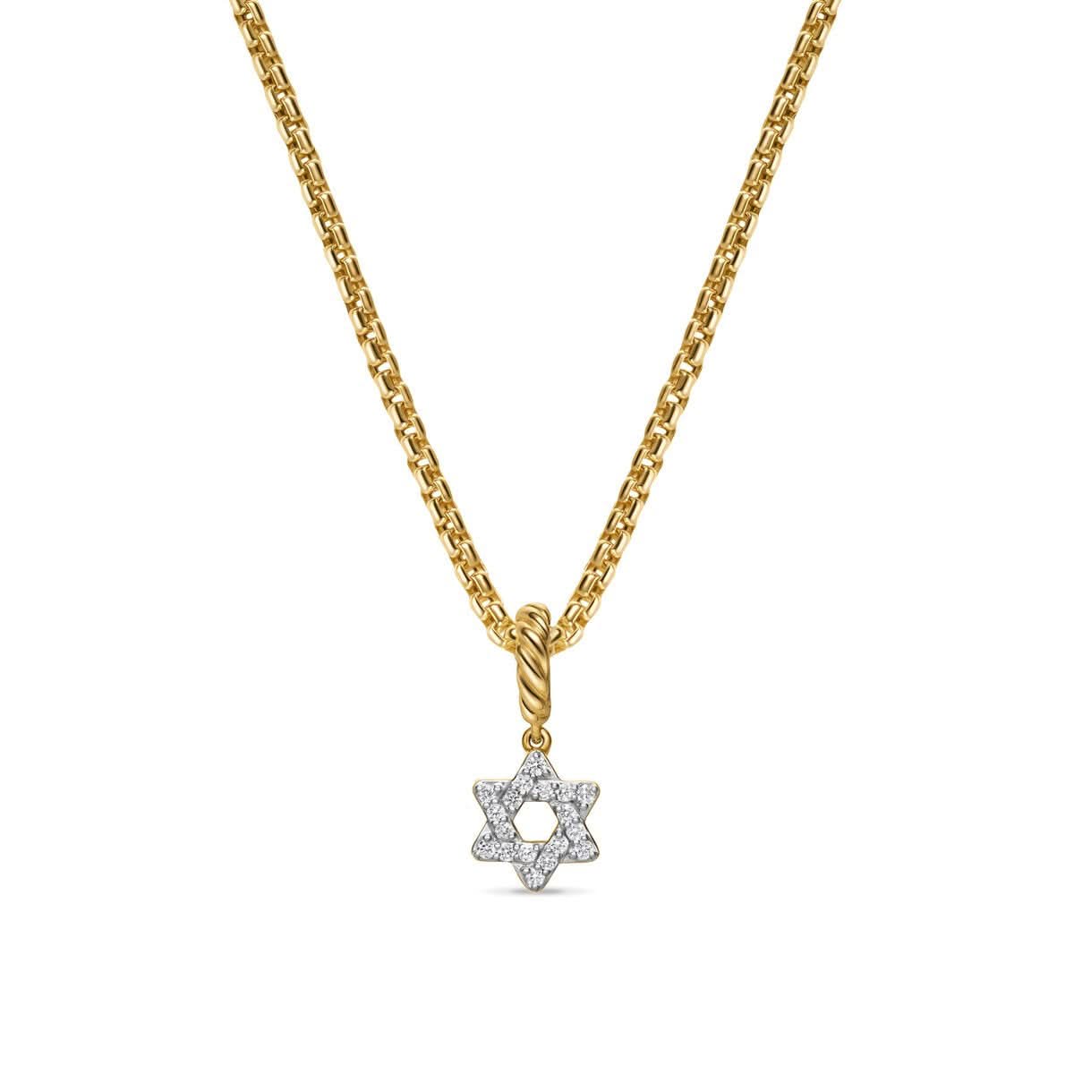 DAVID YURMAN Micro Pavé Star of David Amulet in 18K Yellow Gold with Diamonds, 7.4mm