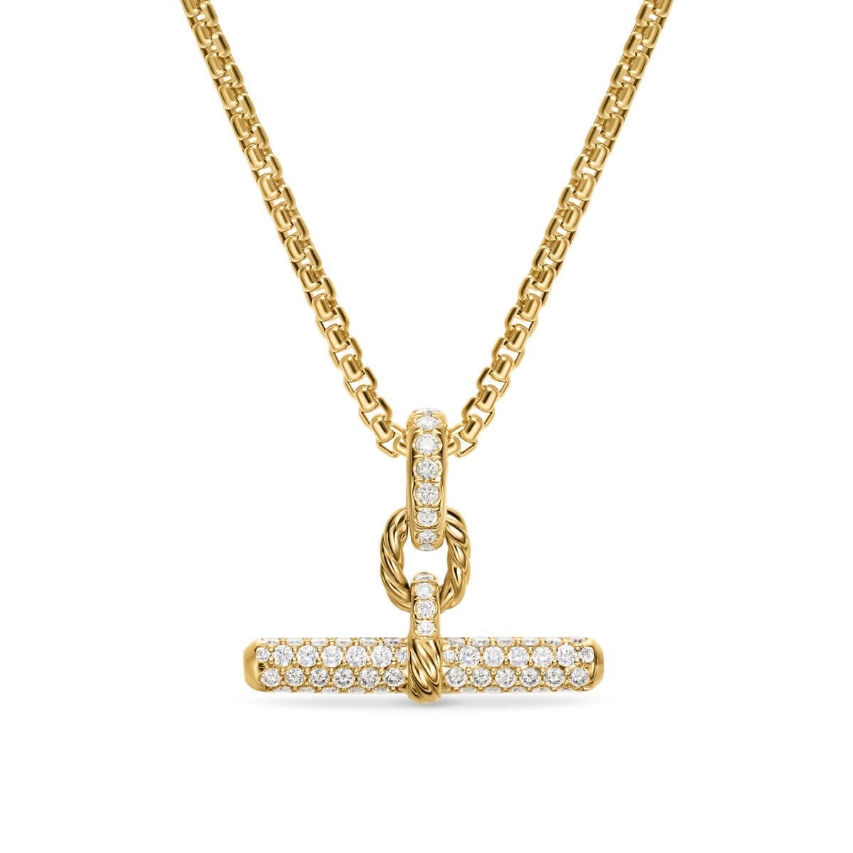 DY Madison® Toggle Pendant in 18K Yellow Gold with Diamonds, 20.2mm