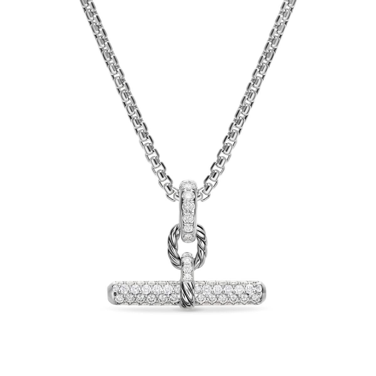 DY Madison® Toggle Pendant in Sterling Silver with Diamonds, 20mm