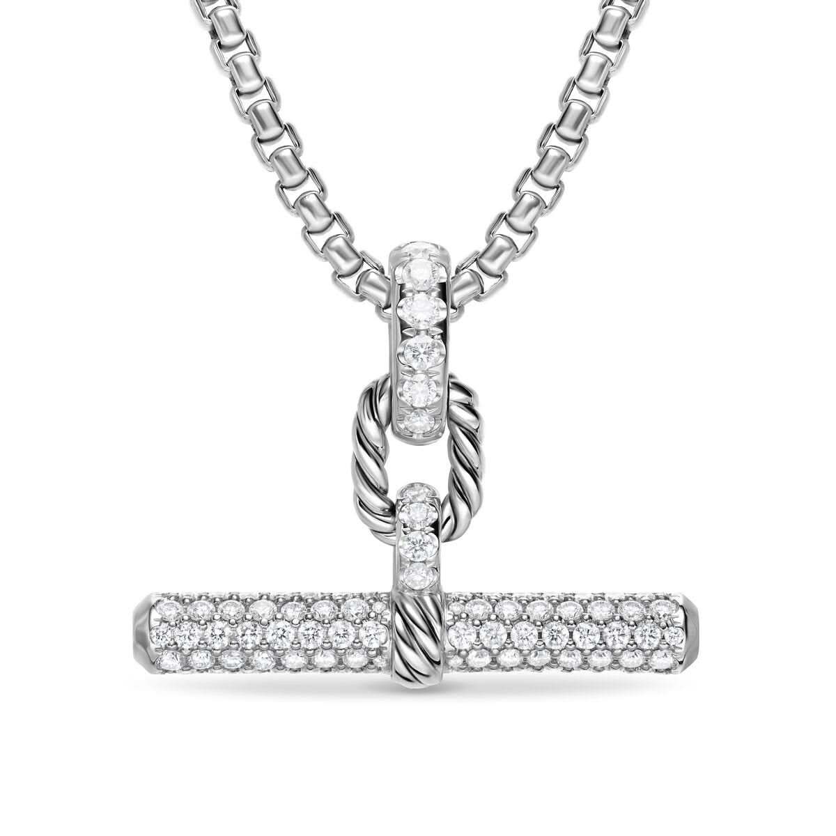 DY Madison® Toggle Pendant in Sterling Silver with Diamonds, 29mm